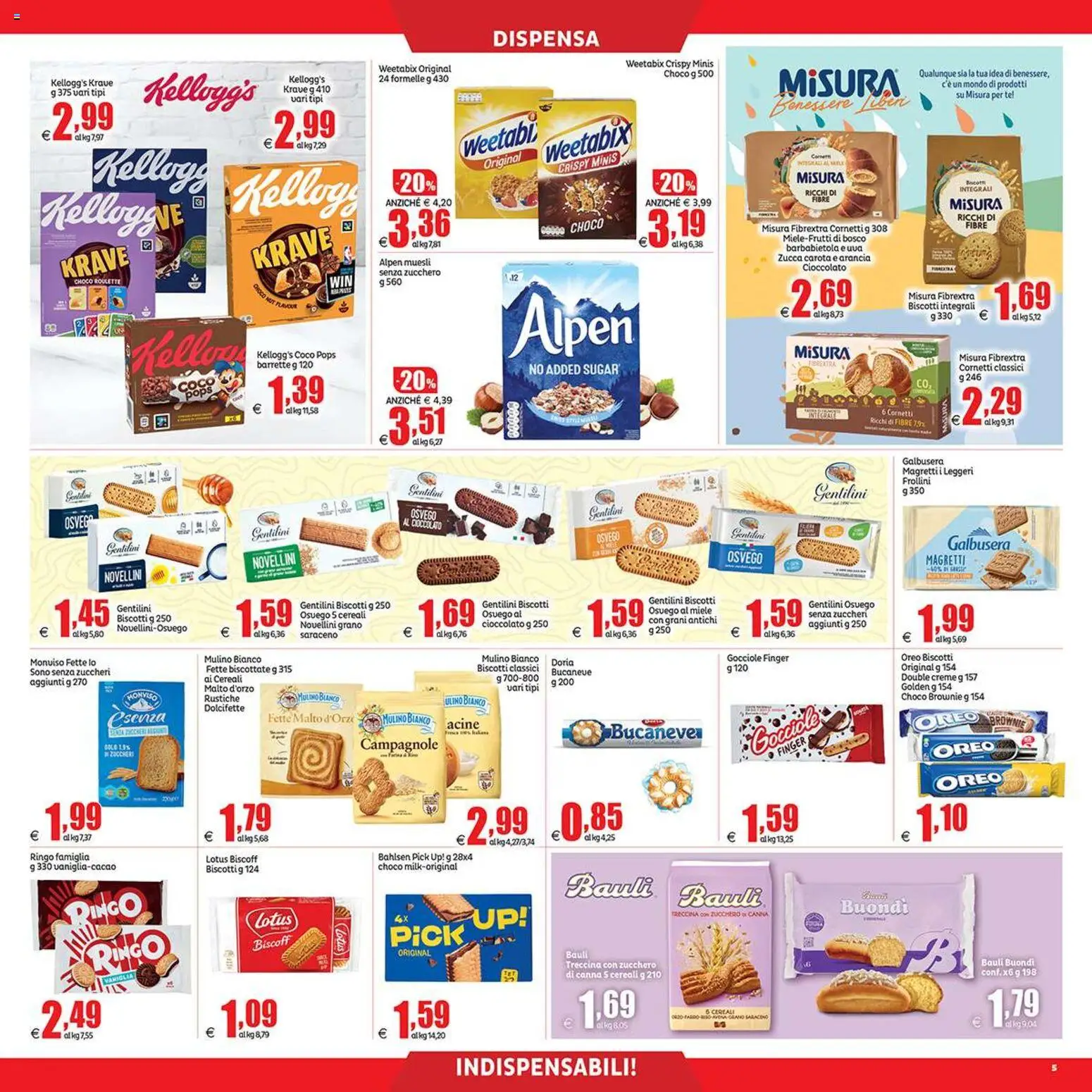 Volantino Elite Supermercati del 27.12.2025 | Pagina: 5 | Prodotti: Muesli, Uva, Fette biscottate, Frollini