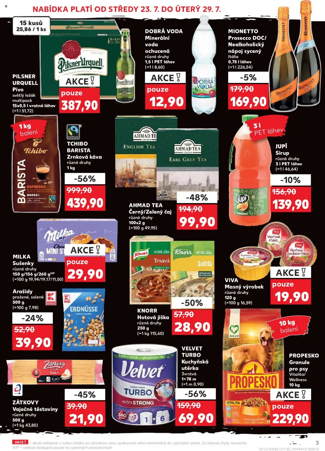 Kaufland leták - Praha 8 od 23.07.2025 | Strana: 3 | Produkty: Jíška, Sirup Jupí, Maso, Sušenky