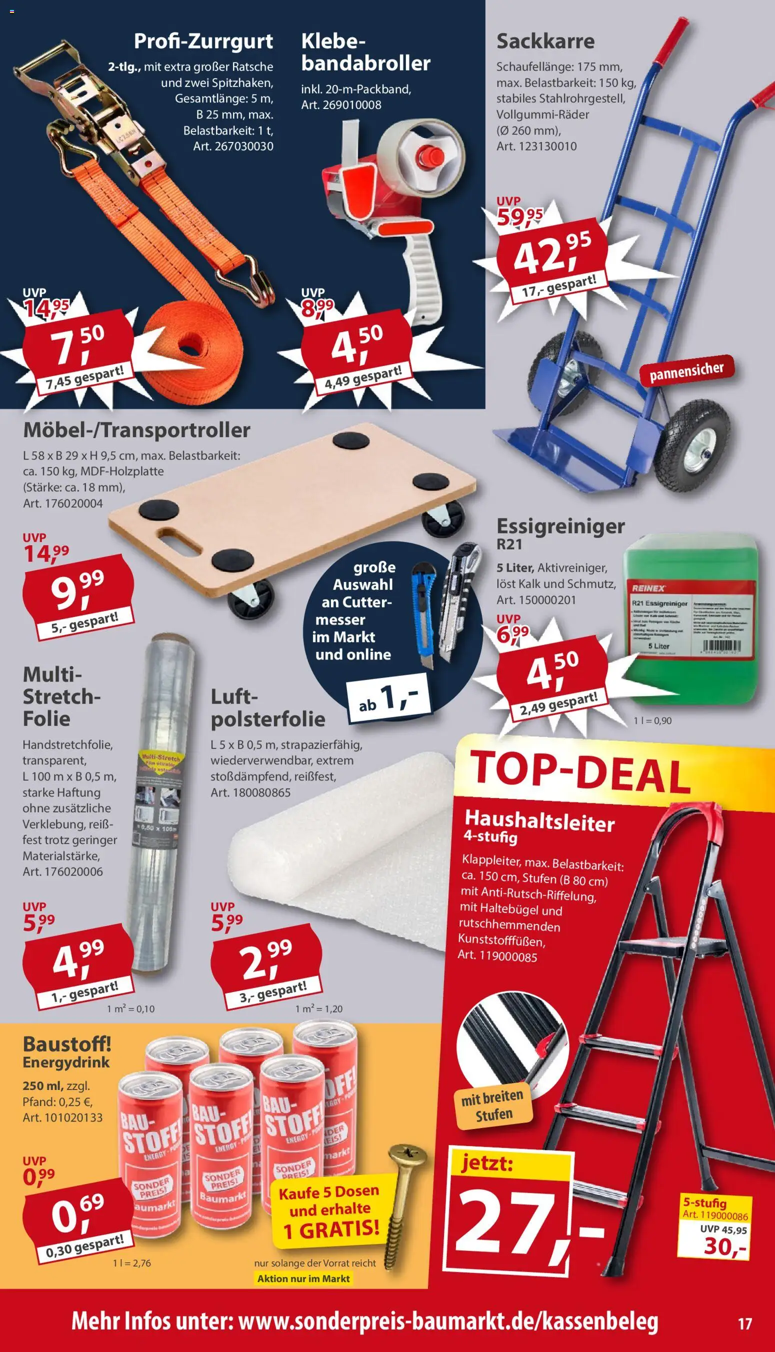 Sonderpreis Baumarkt Prospekt 	 – gültig ab 07.03.2026 | Seite: 17 | Produkte: Cutter, Energy, Eis