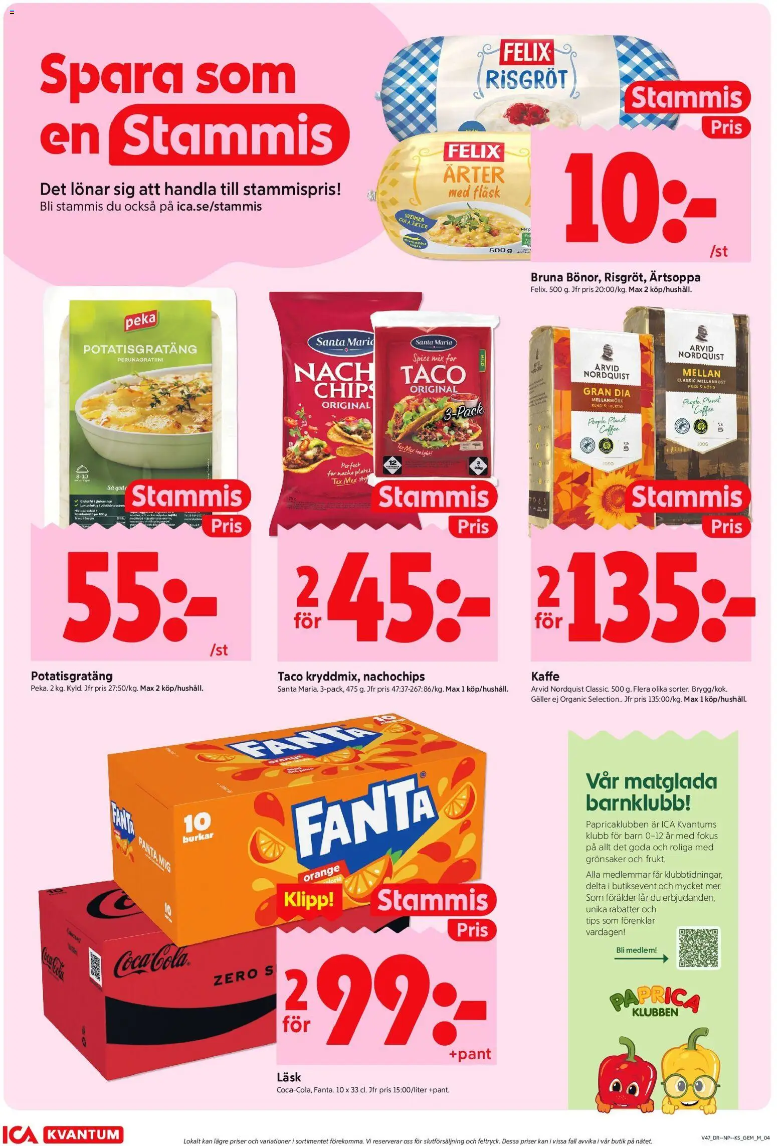 ICA Kvantum reklamblad aktuell från 17.11.2025 | Sida: 4 | Produkter: Galler, Coca cola, Fanta, Kaffe