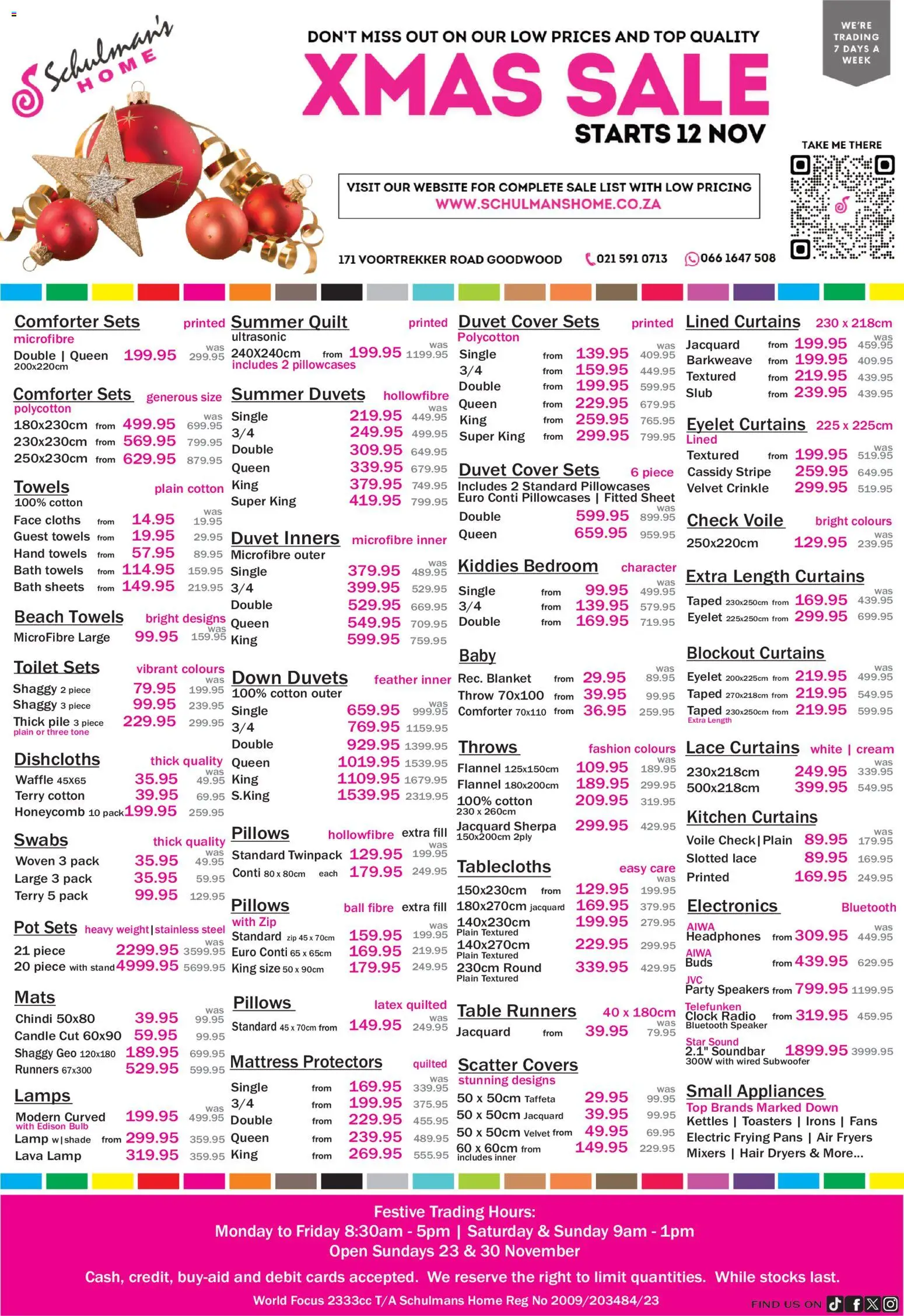 New Schulman's Home catalogue – valid from 12.11.2025 | Page: 1 | Products: Duvet, Mattress, Blanket, Pans