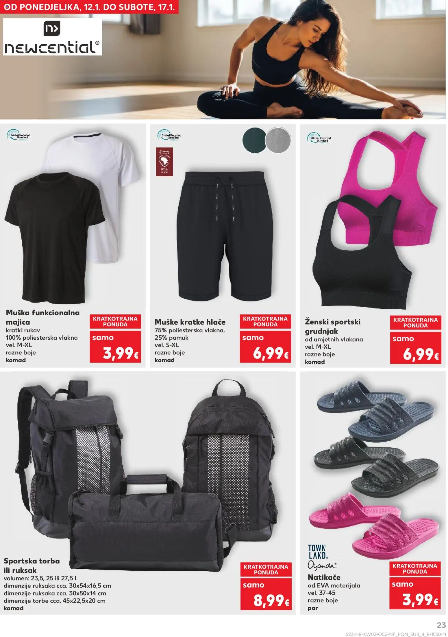 Kaufland katalog | vrijedi od 07.01.2026 | Stranica: 23 | Proizvodi: Hlače, Kratke hlače, Grudnjak, Ruksak