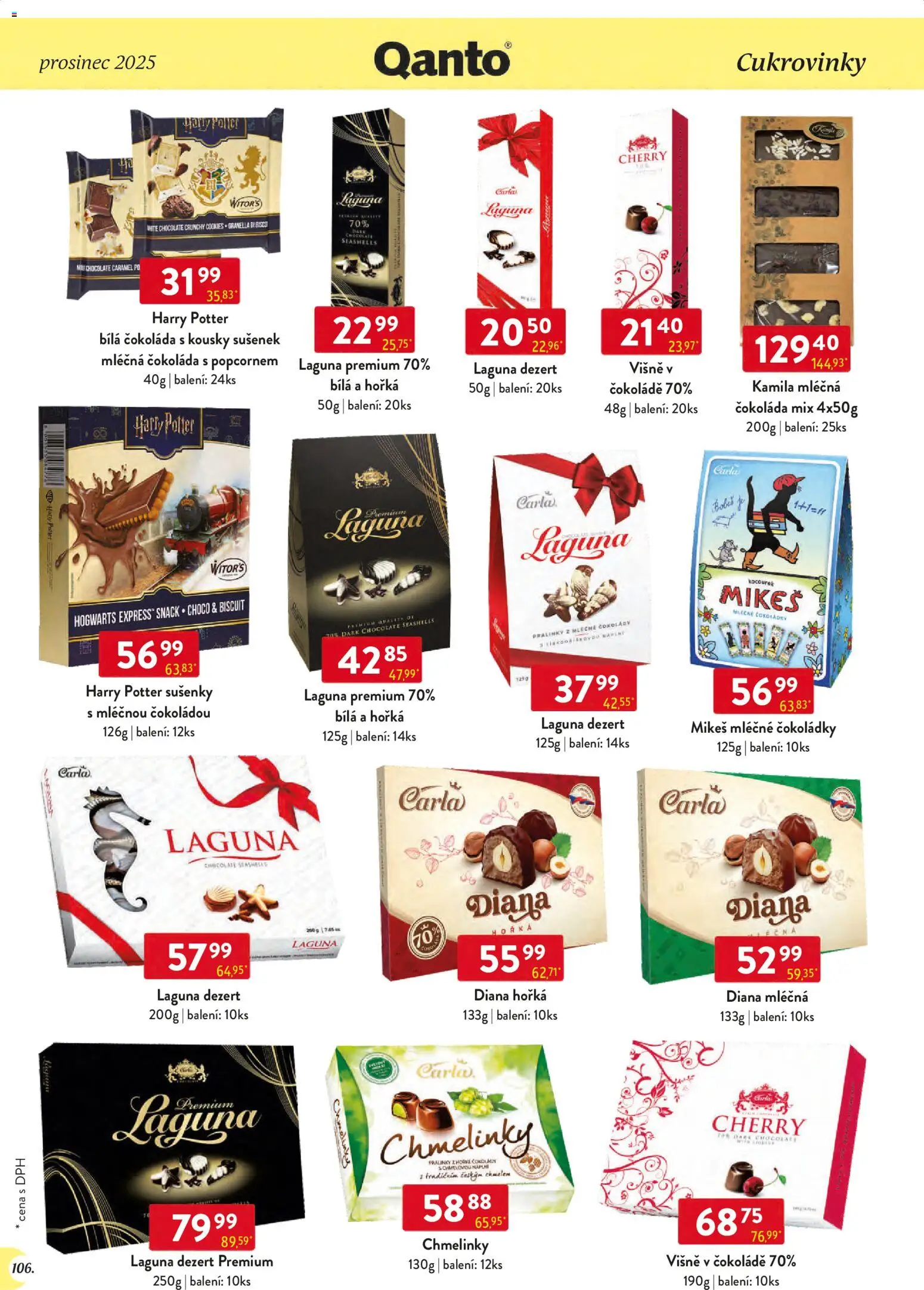 Astur & Qanto leták - Velkoobchod 12/2025 od 01.12.2025 | Strana: 106 | Produkty: Čokoláda, Harry Potter, Bílá čokoláda, Sušenky