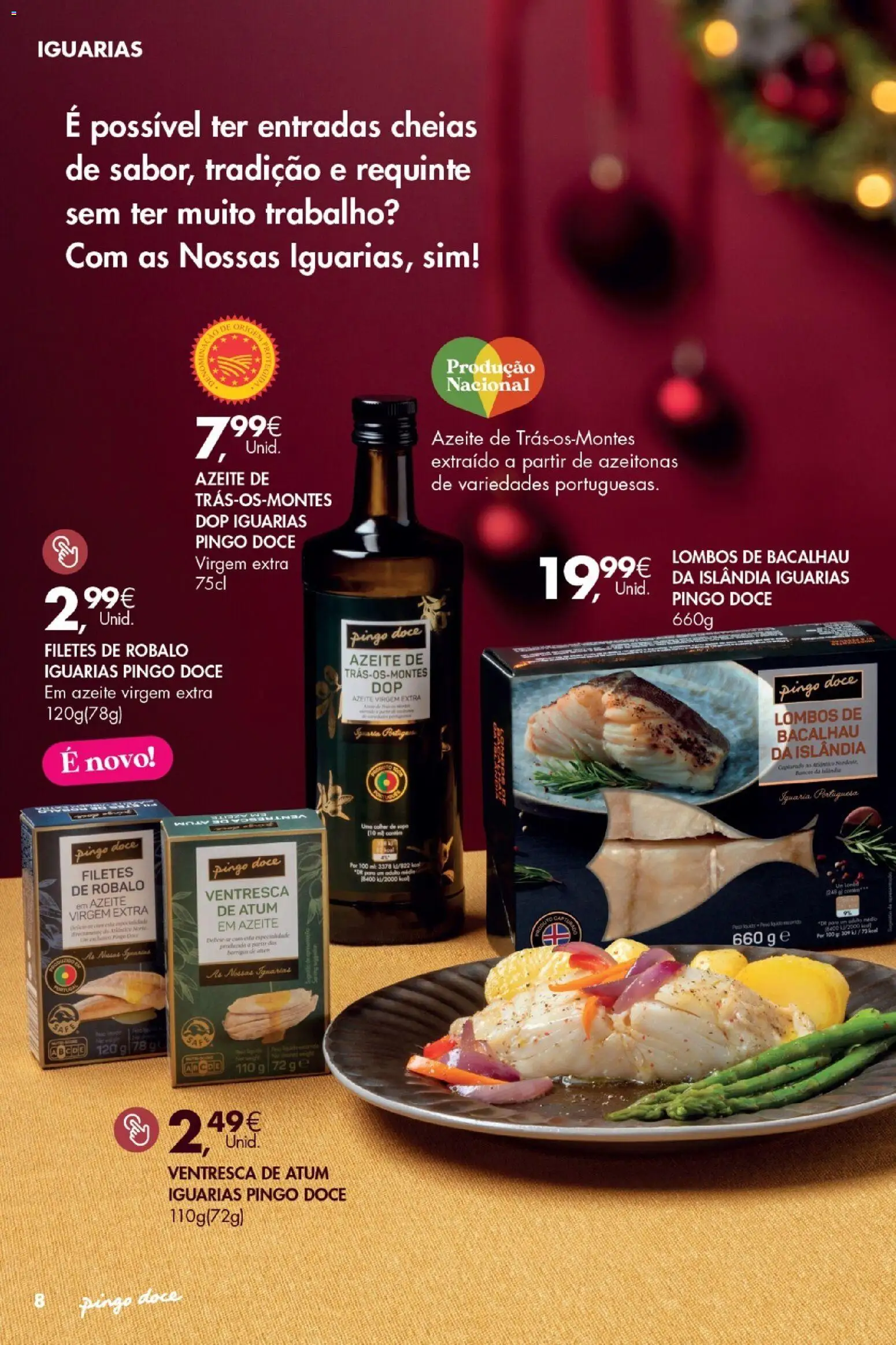 Pingo Doce - Catálogo de Natal │ válido de 25.11.2025 | Página: 8 | Produtos: Azeite, Azeitonas, Bacalhau, Sopa