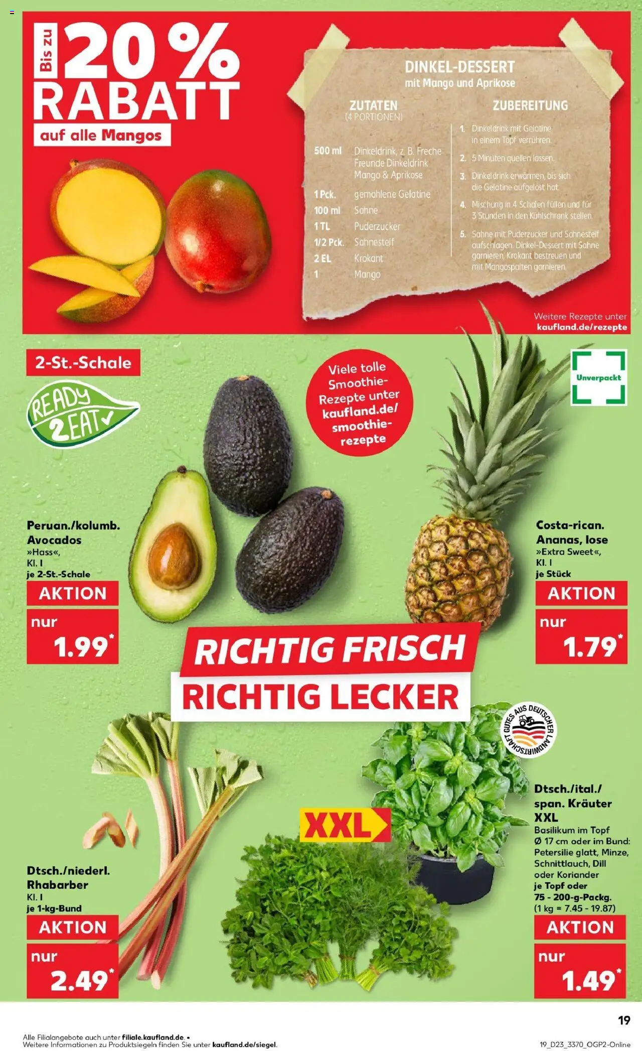 Kaufland prospekt Pasewalk	 - gültig ab dem 09.06.2025 | Seite: 36 | Produkte: Mango, Dill, Rhabarber, Sahne
