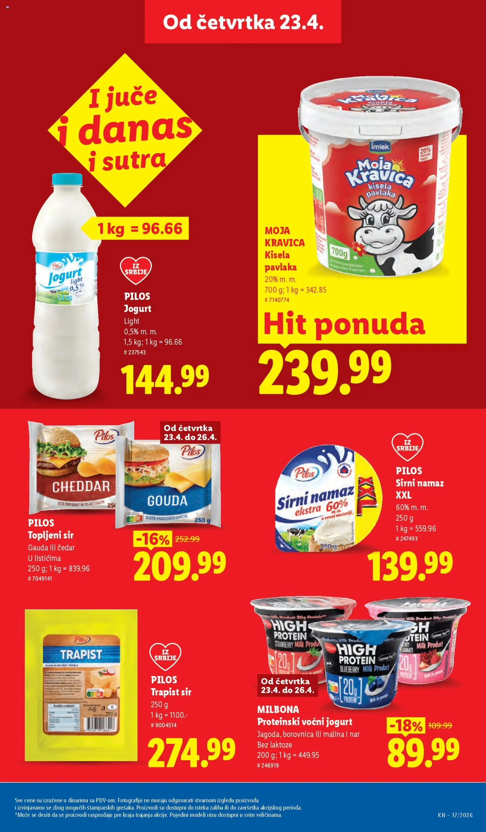 Lidl katalog - važi od 23.04.2026 | Strana: 25 | Proizvode: Kisela pavlaka, Moja kravica, Voćni jogurt, Topljeni sir