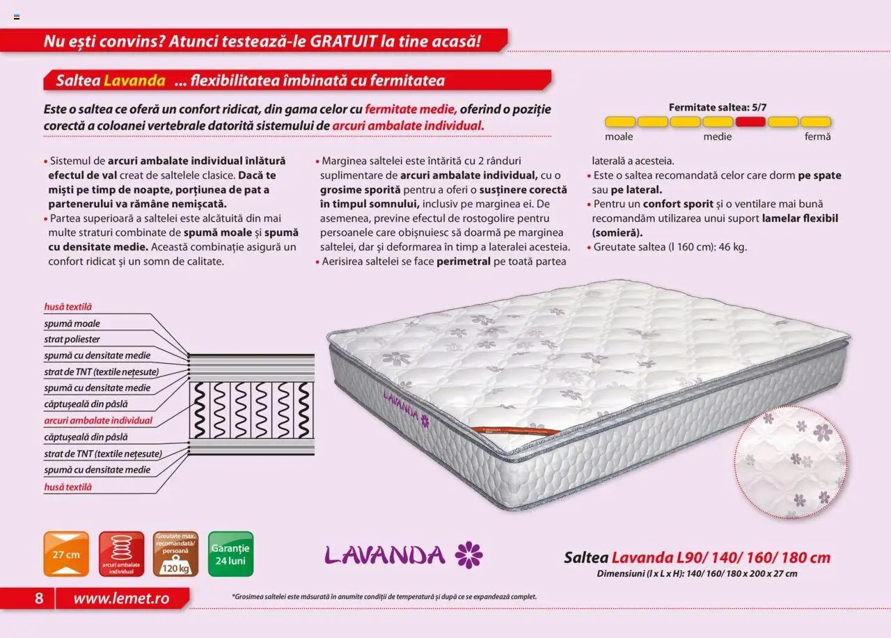 Lem’s catalog - Saltele – valabil de la 17.11.2023 | Pagină: 8 | Produse: Pat, Saltea