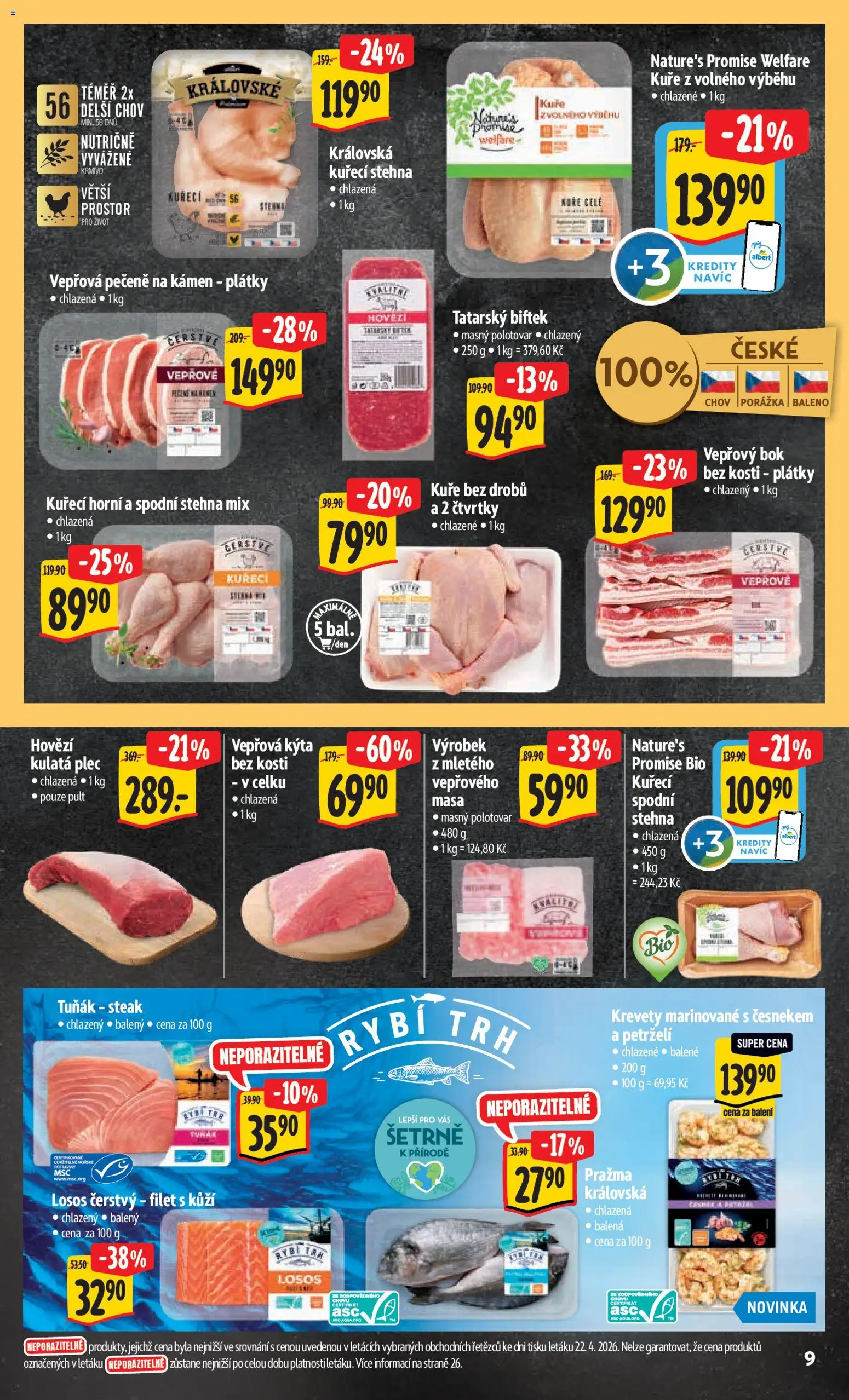 Albert leták - Hypermarket od 29.04.2026 | Strana: 17 | Produkty: Hovězí, Potraviny, Vepřová Kýta, Tuňák steak