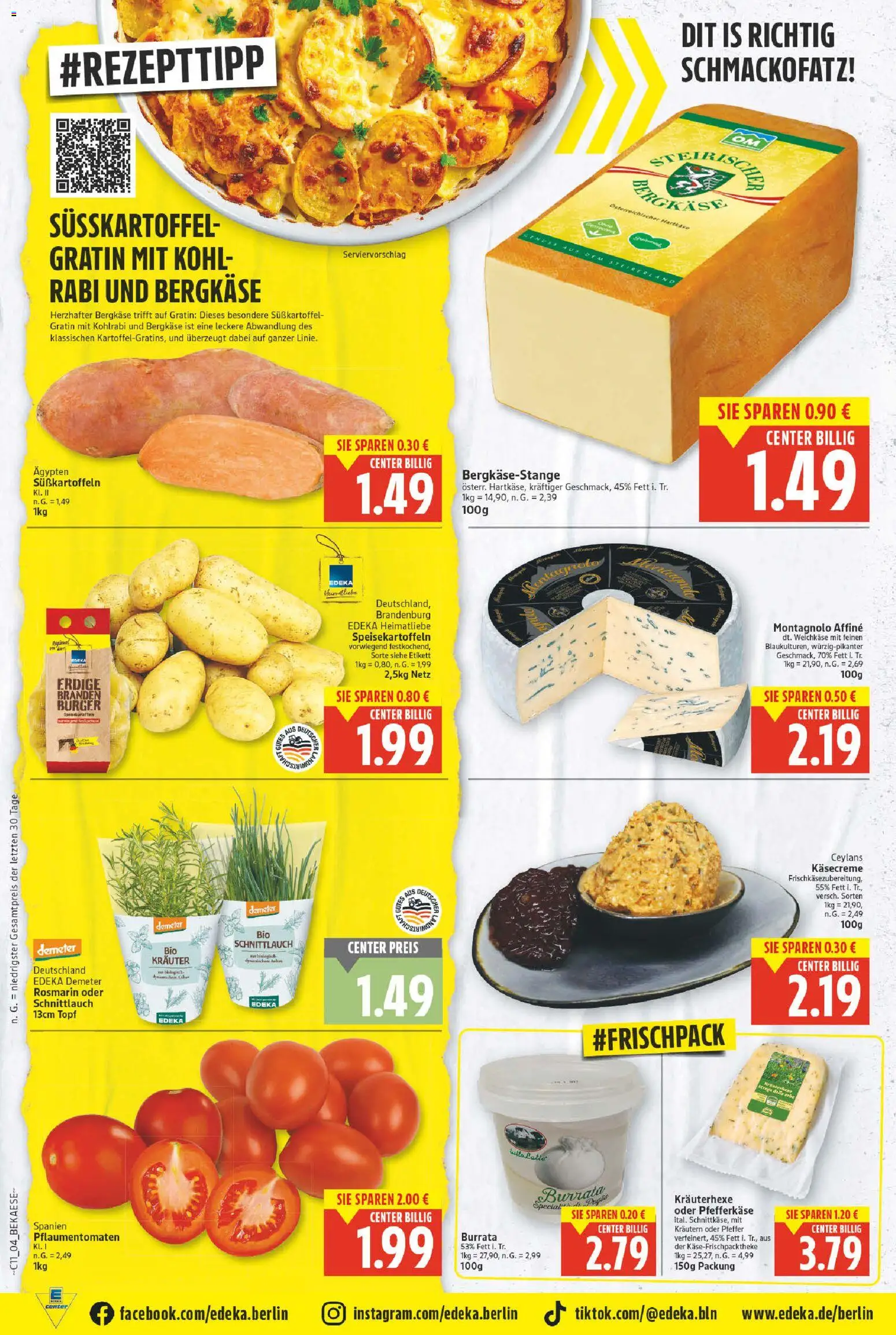 E center Prospekt 	 – gültig ab 09.03.2026 | Seite: 4 | Produkte: Kohlrabi, Burger, Burrata, Pfeffer