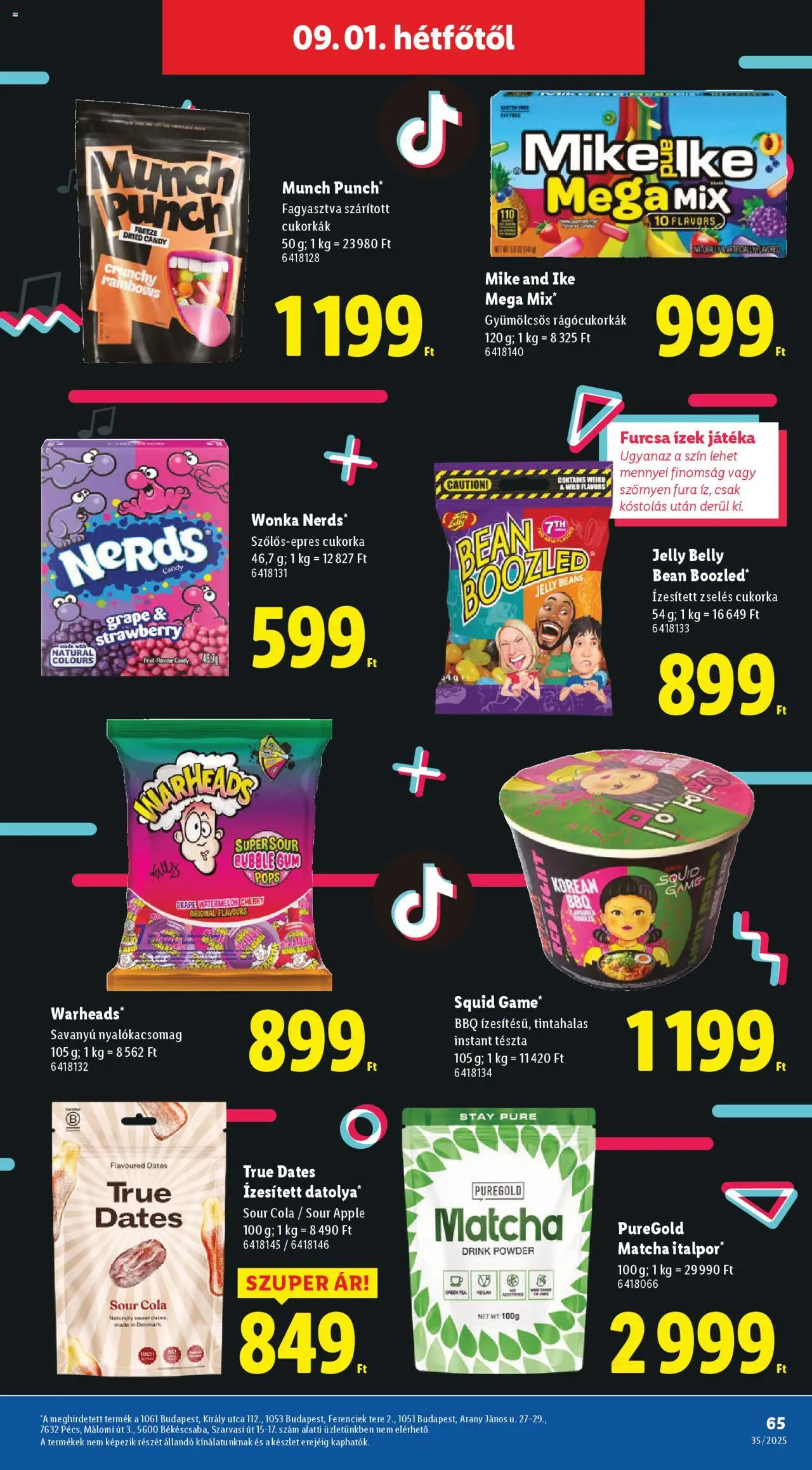 Lidl akciós ujság - amely érvényes a következő dátumtól: 28.08.2025 | Oldal: 65 | Termékek: Cola, Tészta, Cukorka