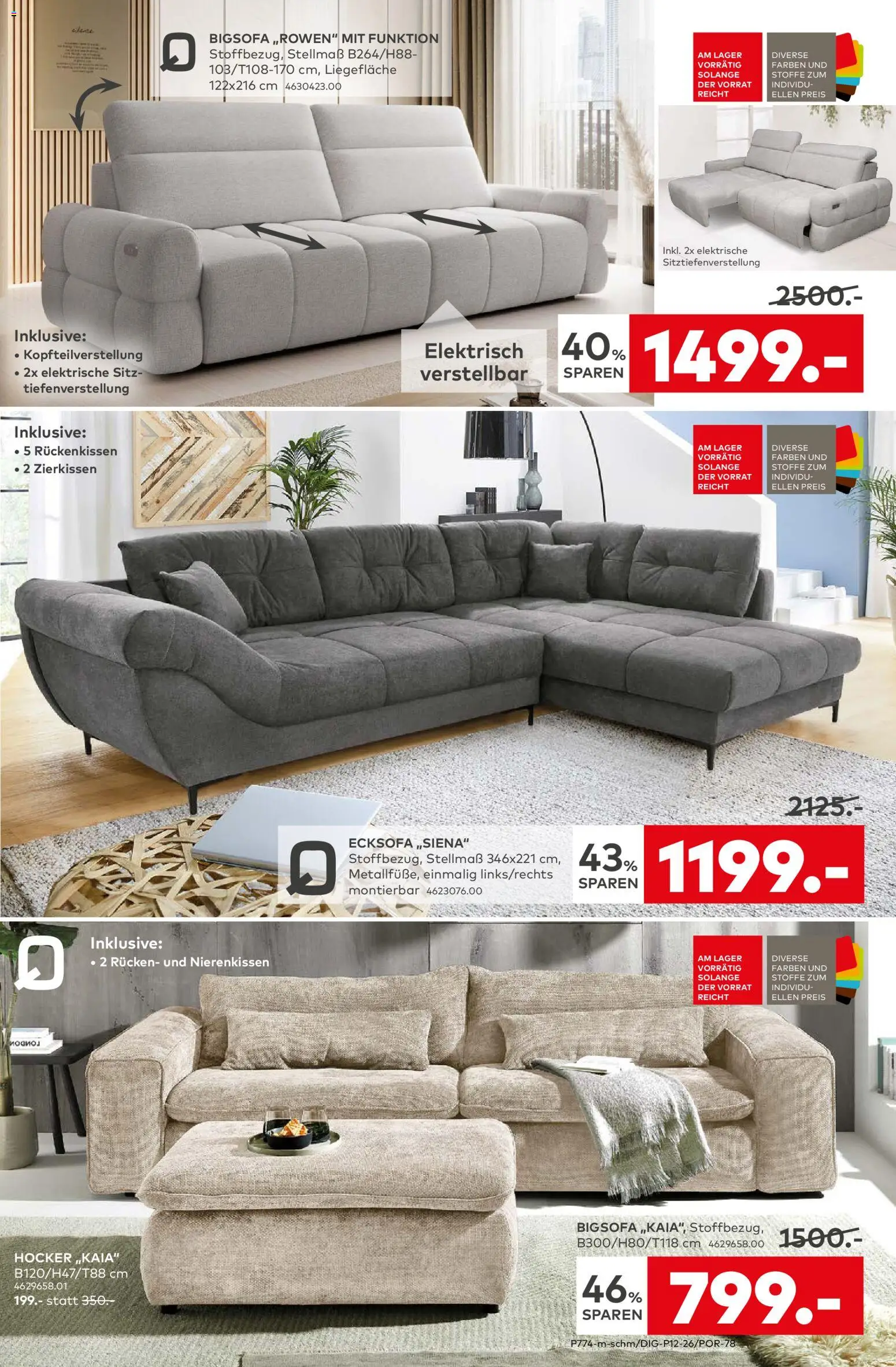 Porta! Prospekt Zwickau – gültig ab 09.03.2026 | Seite: 3 | Produkte: Bigsofa, Hocker, Ecksofa