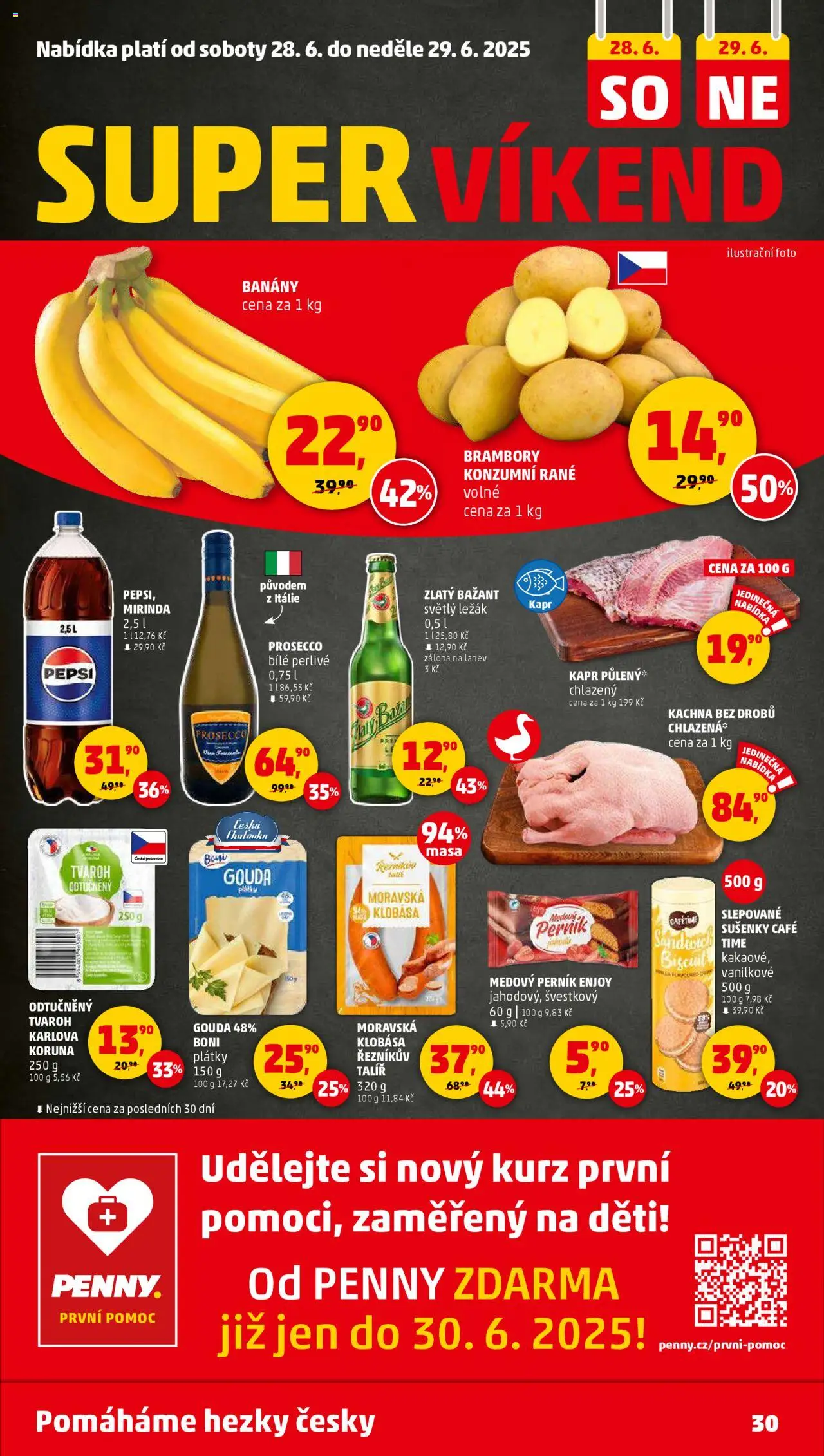 Penny Market leták - Čtvrtečník od 26.06.2025 | Strana: 30 | Produkty: Prosecco, Kachna, Cottage cheese, Cottage