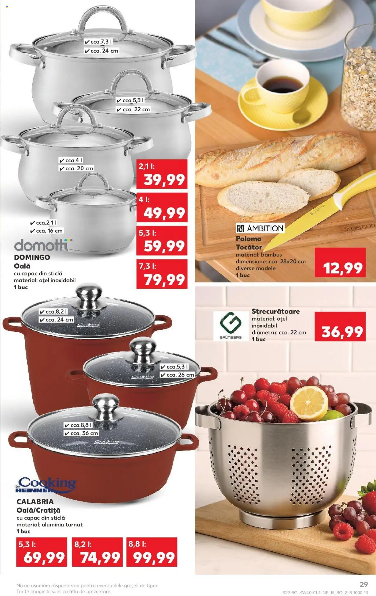 Noul catalog Kaufland – valabil de la 01.10.2025 | Pagină: 29 | Produse: Oală, Tocător