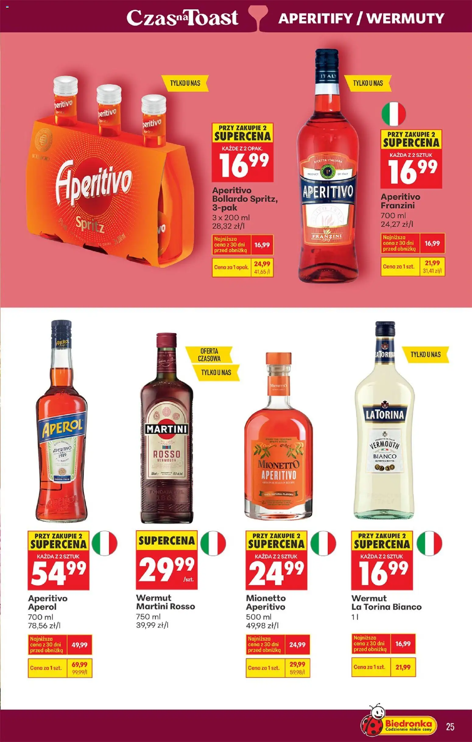 Biedronka Polsko leták - Czas na toast od 23.03.2026 | Strana: 27 | Produkty: Martini, Mionetto, Martini Rosso, Aperol