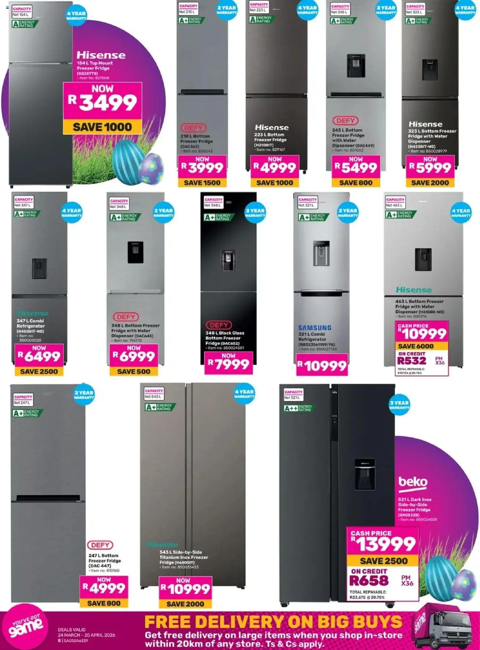 Game Catalogue Eastering Like iSterring valid from 24.03.2026 | Page: 8 | Products: Water, Freezer, Fridge, Game