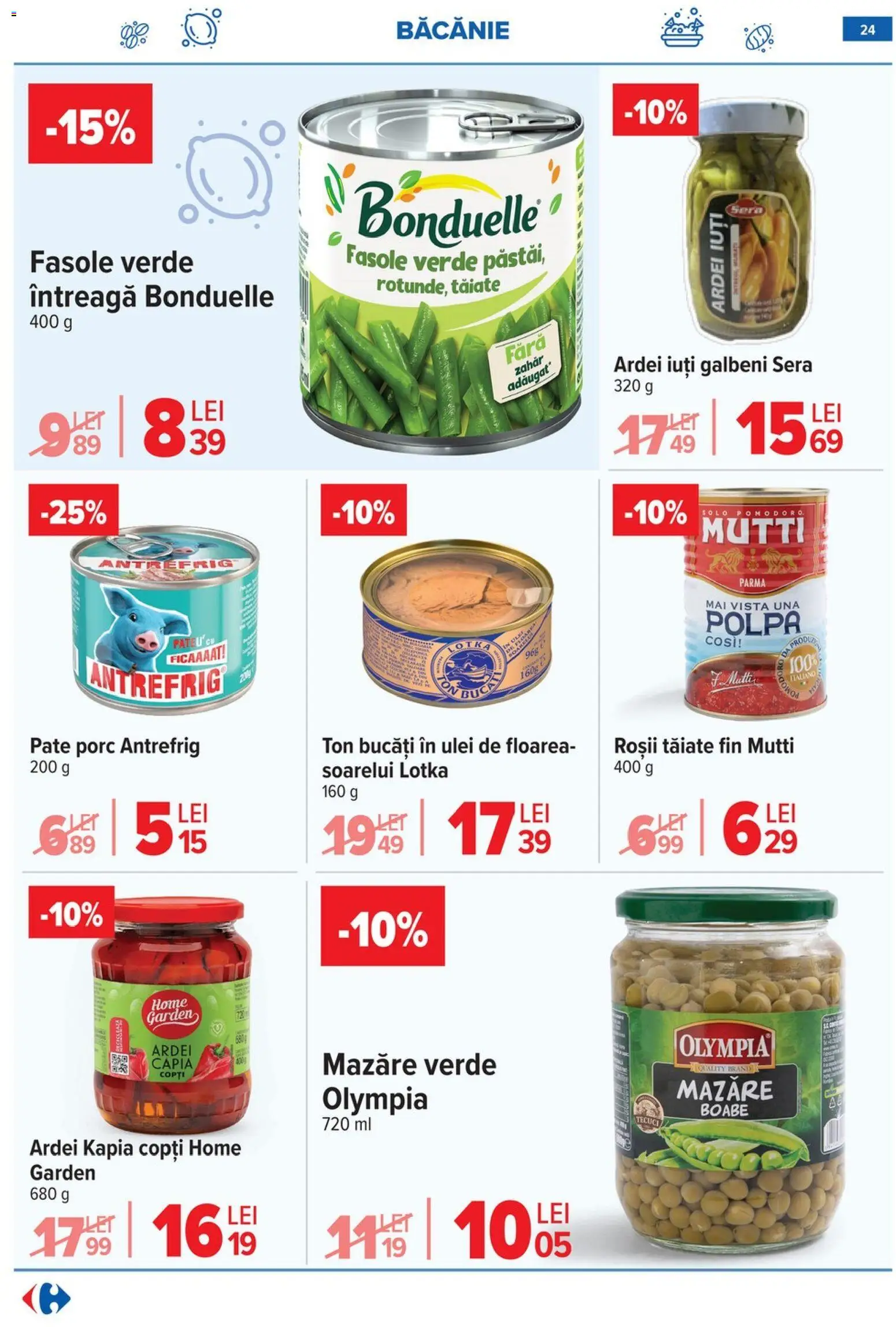 Noul catalog Carrefour – valabil de la 08.01.2026 | Pagină: 24 | Produse: Mazăre, Ardei, Ulei, Fasole verde