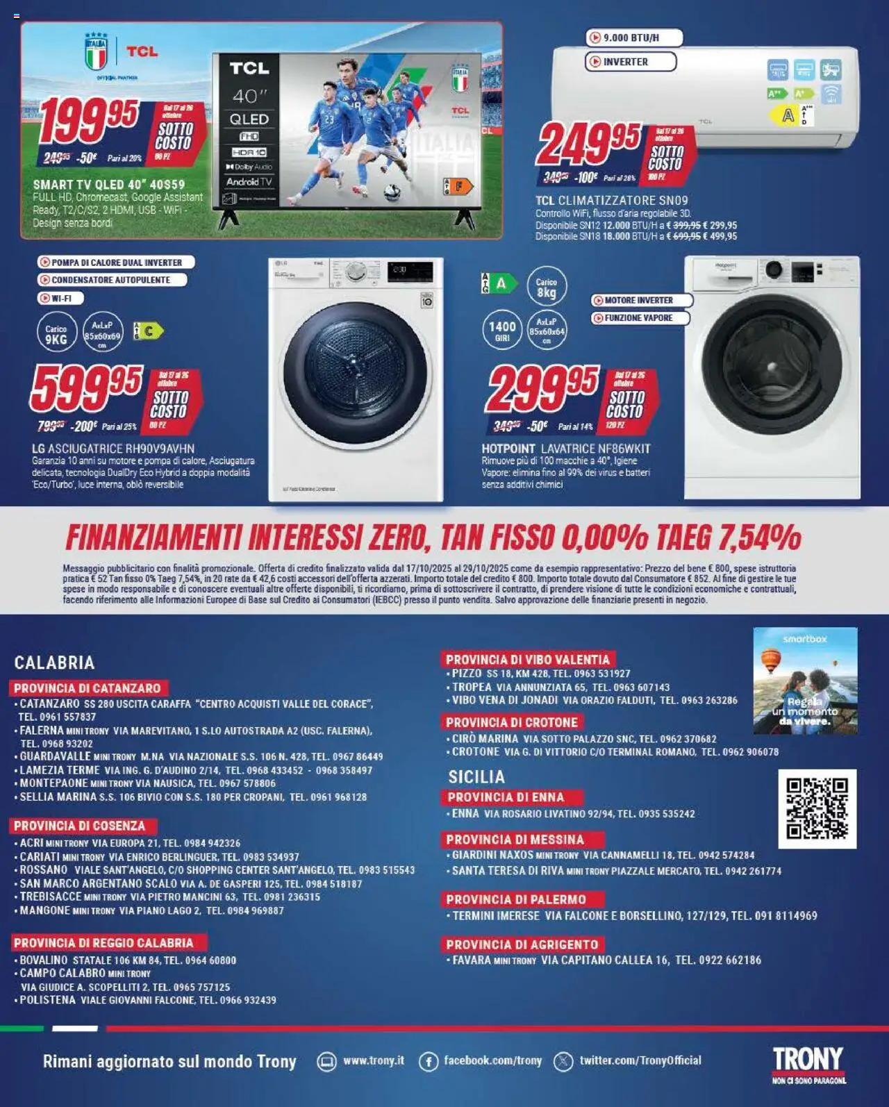 Volantino Trony del 17.10.2025 | Pagina: 12 | Prodotti: Asciugatrice, TV, Audio, USB