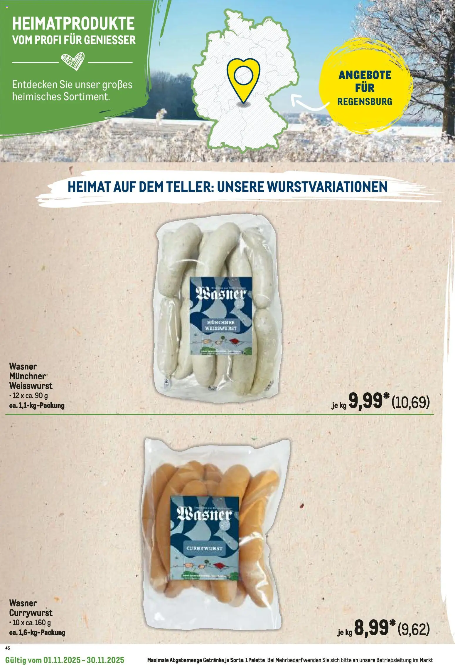 Metro Regionaler Flyer – gültig ab 01.11.2025 | Seite: 106 | Produkte: Weißwurst