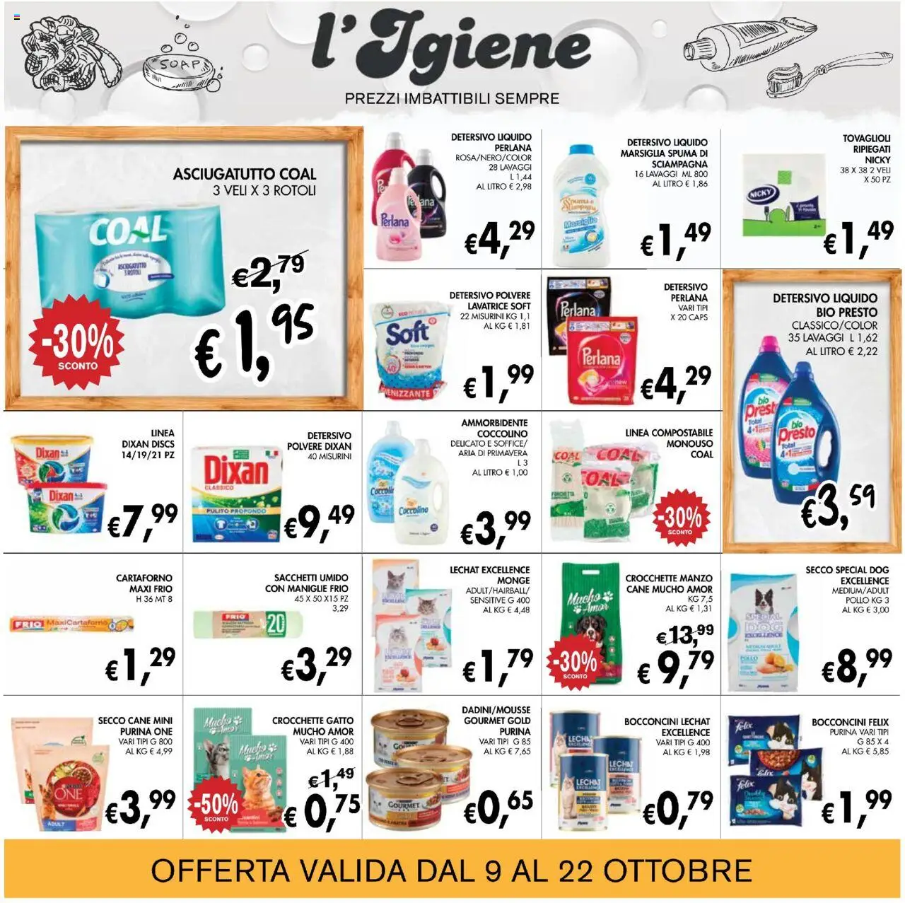 Volantino Coal del 09.10.2025 | Pagina: 23 | Prodotti: Ammorbidente, Crocchette, Crocchette gatto, Asciugatutto