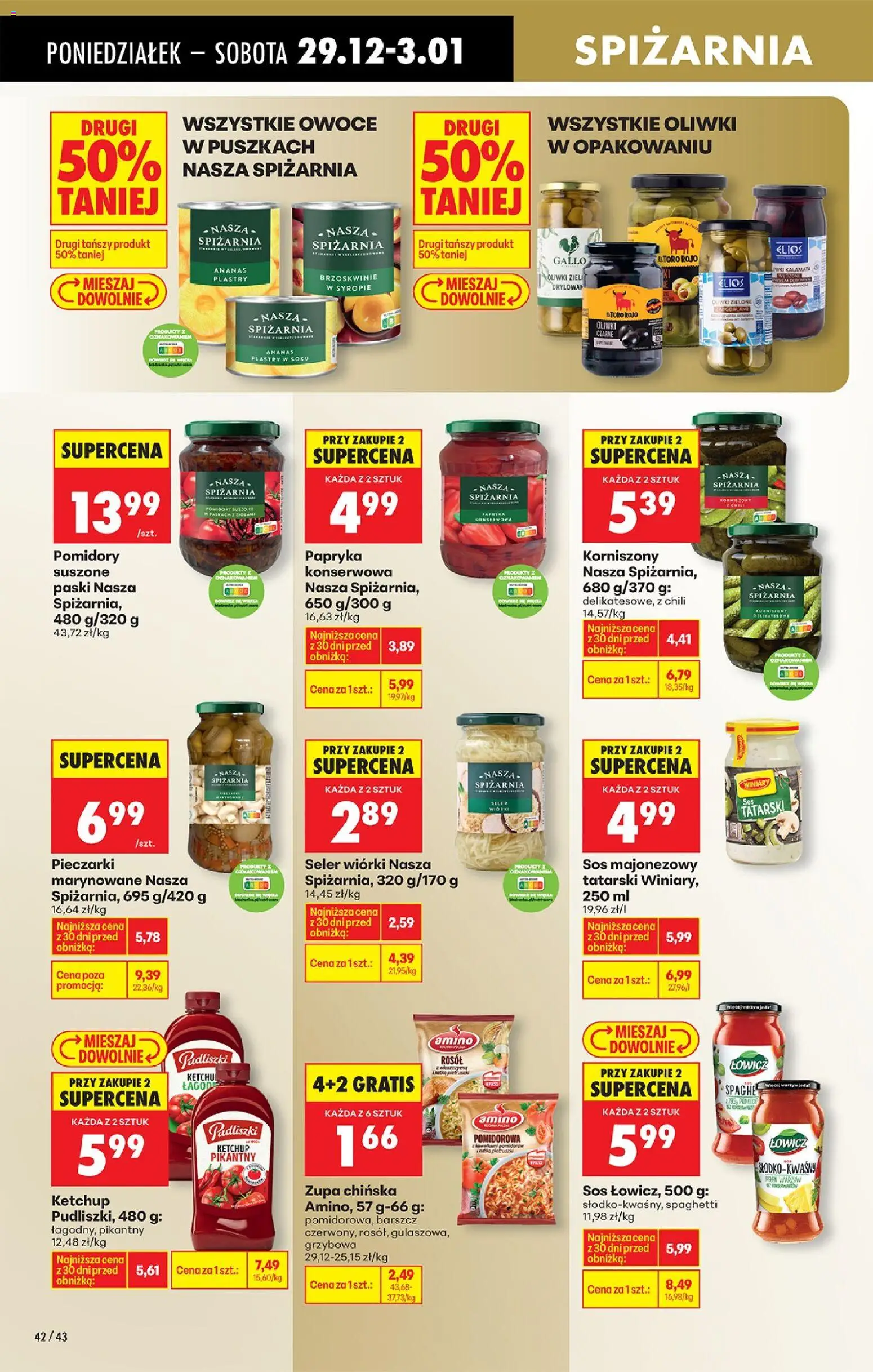Biedronka gazetka od 29.12.2025 | Strona: 52 | Produkty: Chili, Pieczarki, Papryka konserwowa, Brzoskwinie