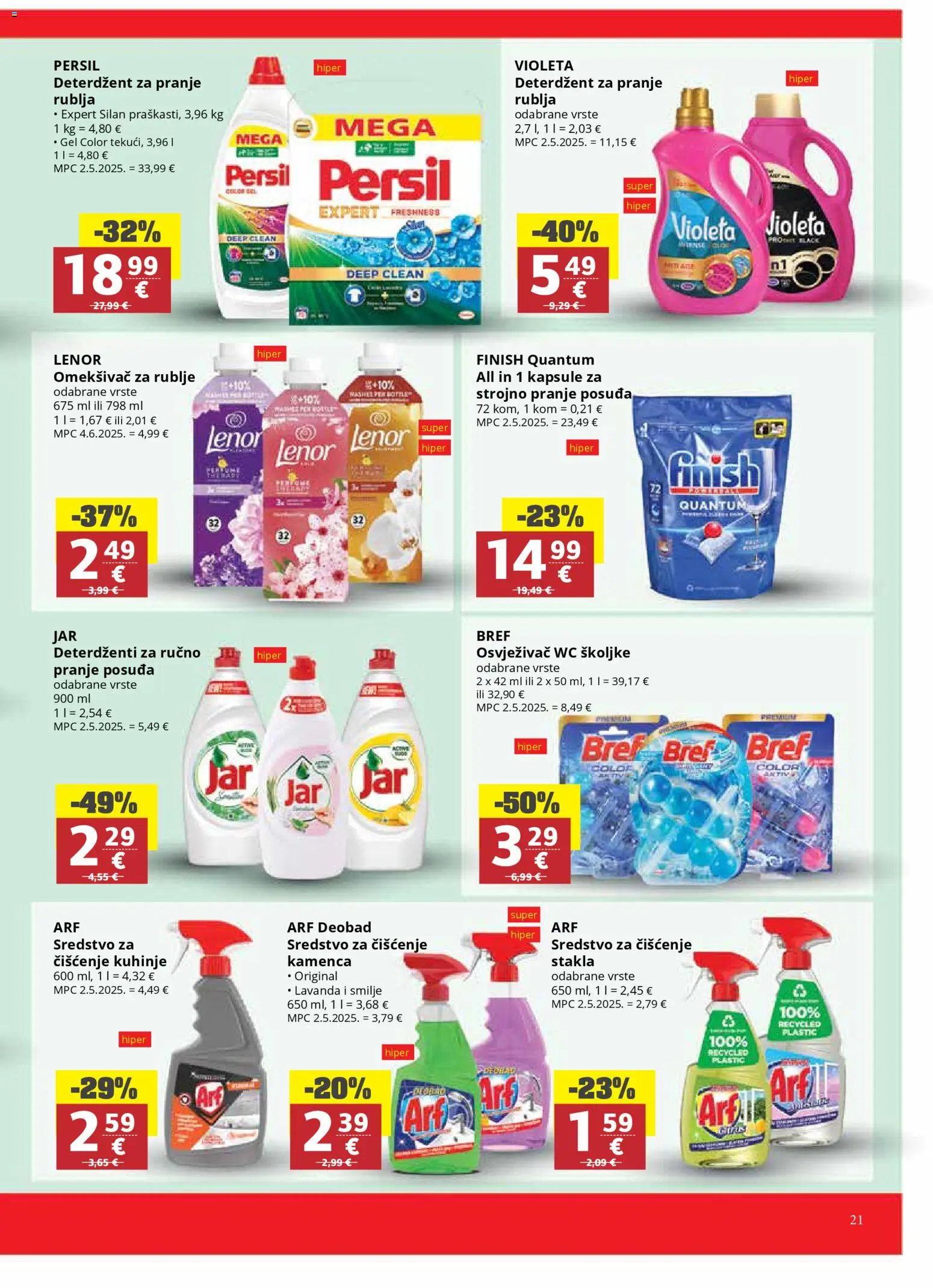 Ultra Gros katalog | vrijedi od 18.03.2026 | Stranica: 21 | Proizvodi: Deterdžent, Osvježivač wc školjke, Violeta, Lenor