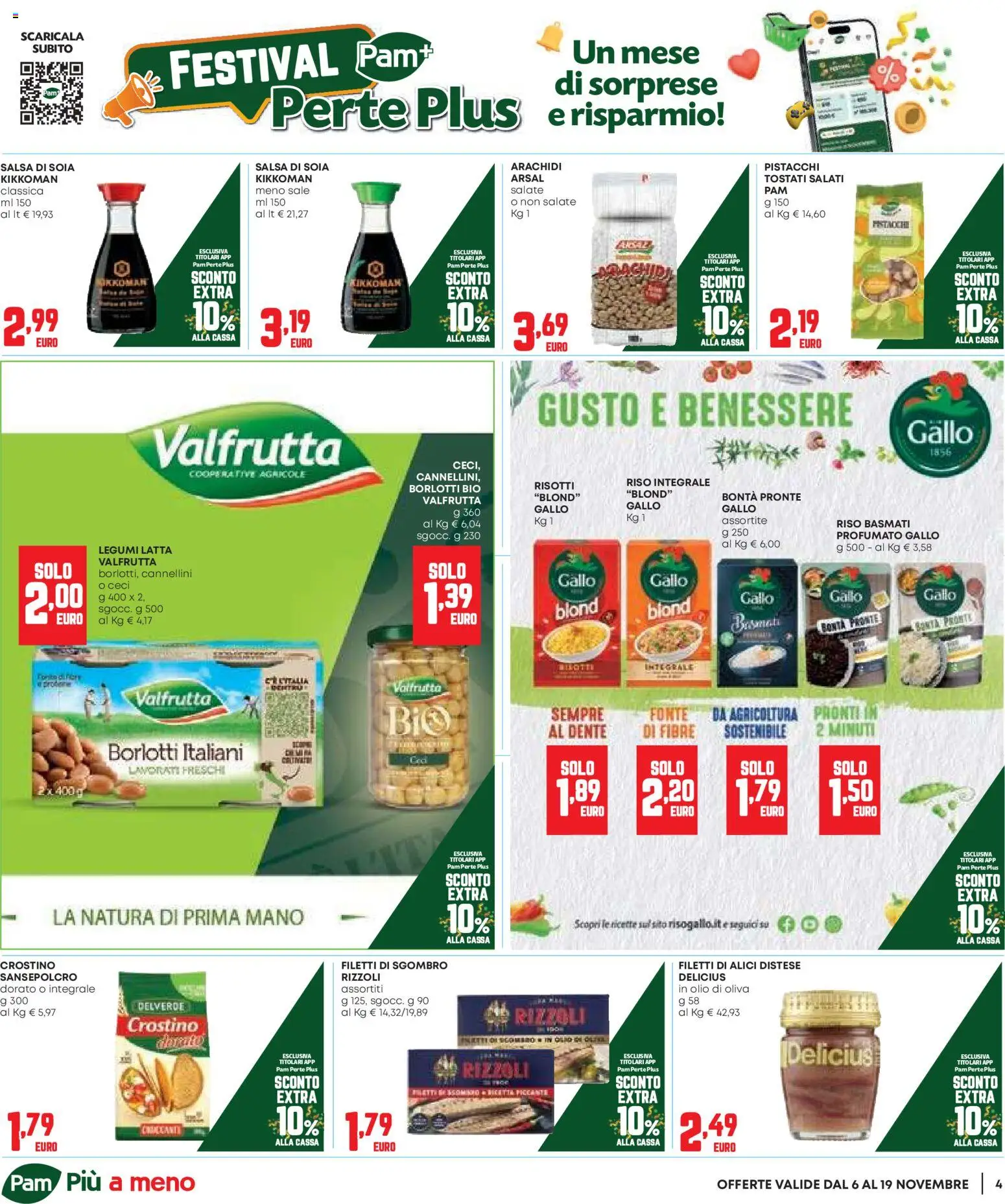 Volantino Panorama del 06.11.2025 | Pagina: 4 | Prodotti: Riso Basmati, Arachidi, Pistacchi, Sgombro