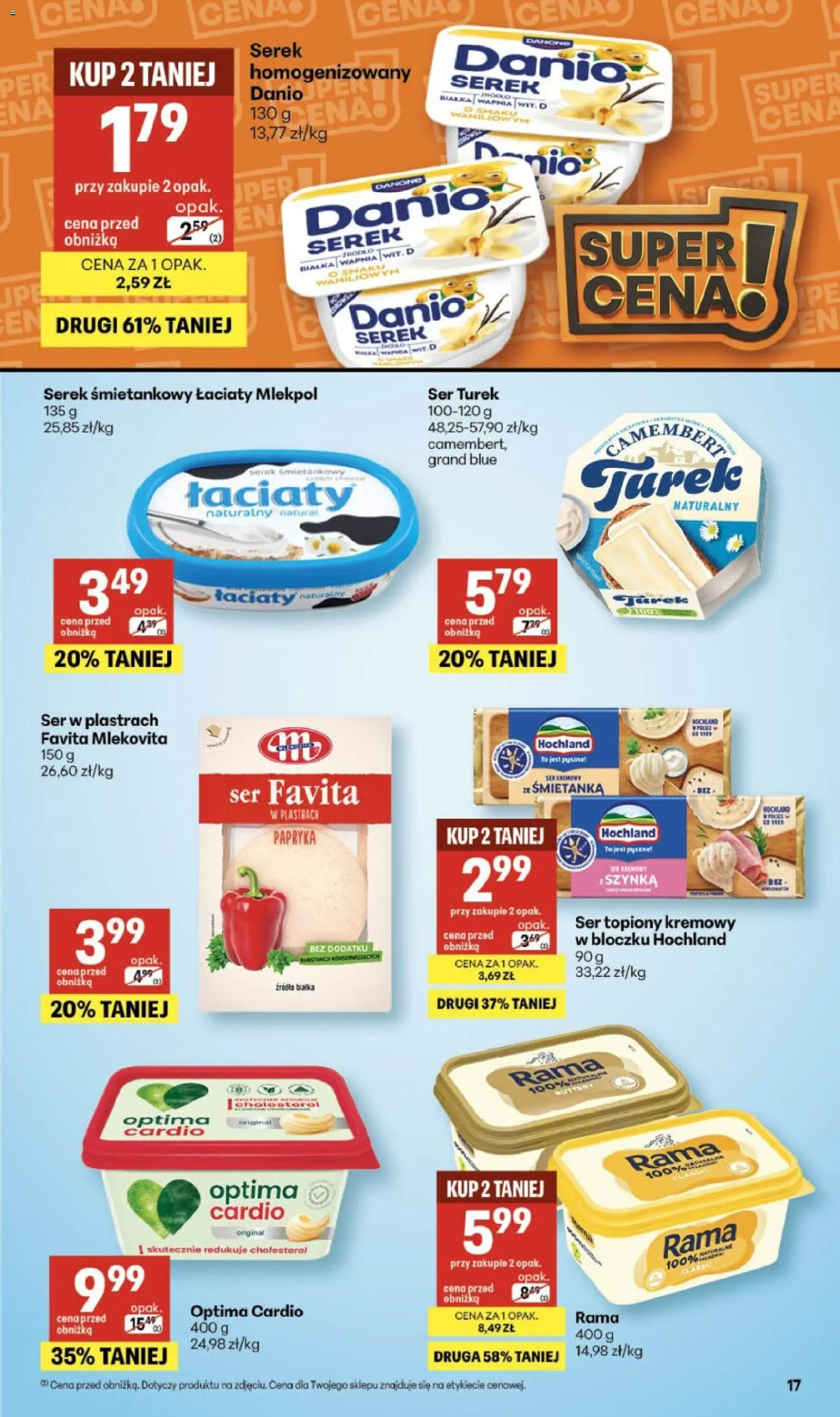 Delikatesy Centrum Gazetka - Sklepy Własne od 19.02.2026 | Strona: 17 | Produkty: Optima cardio, Papryka, Camembert, Ser