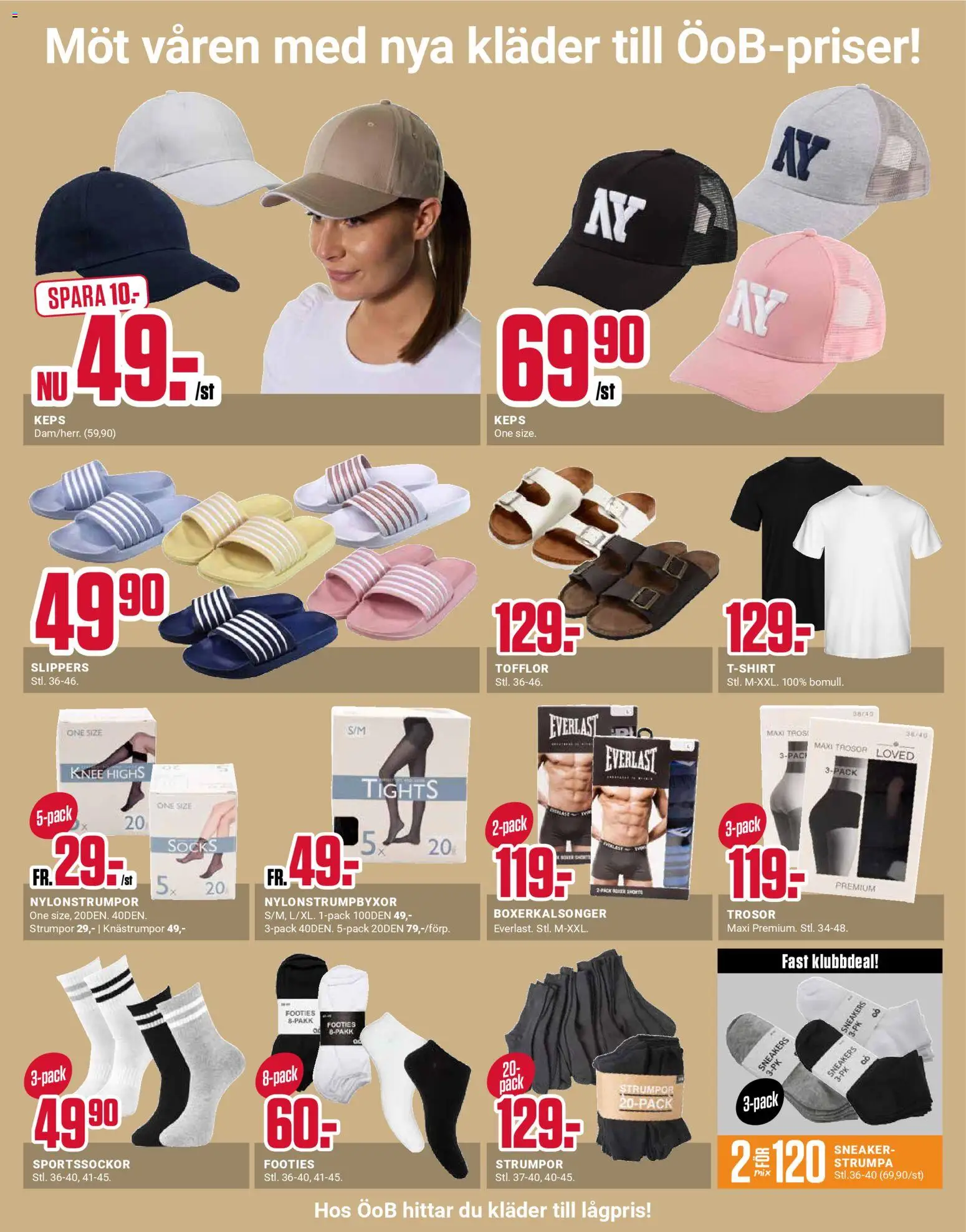 ÖoB reklamblad aktuell från 09.03.2026 | Sida: 6 | Produkter: Keps, Strumpor, Sneakers, Tofflor