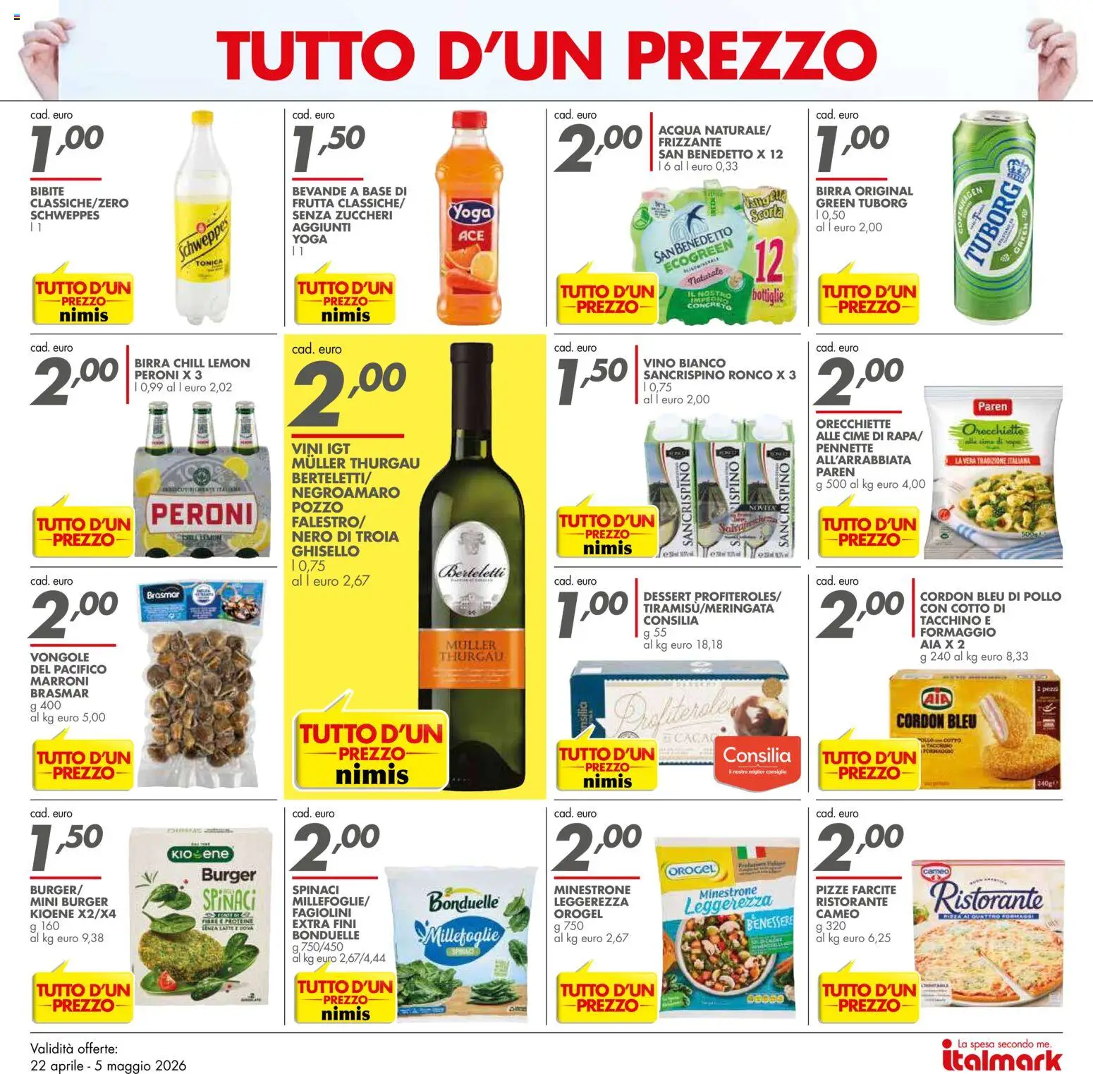 Volantino Italmark del 22.04.2026 | Pagina: 6 | Prodotti: Minestrone, Tacchino, Bibite, Pennette