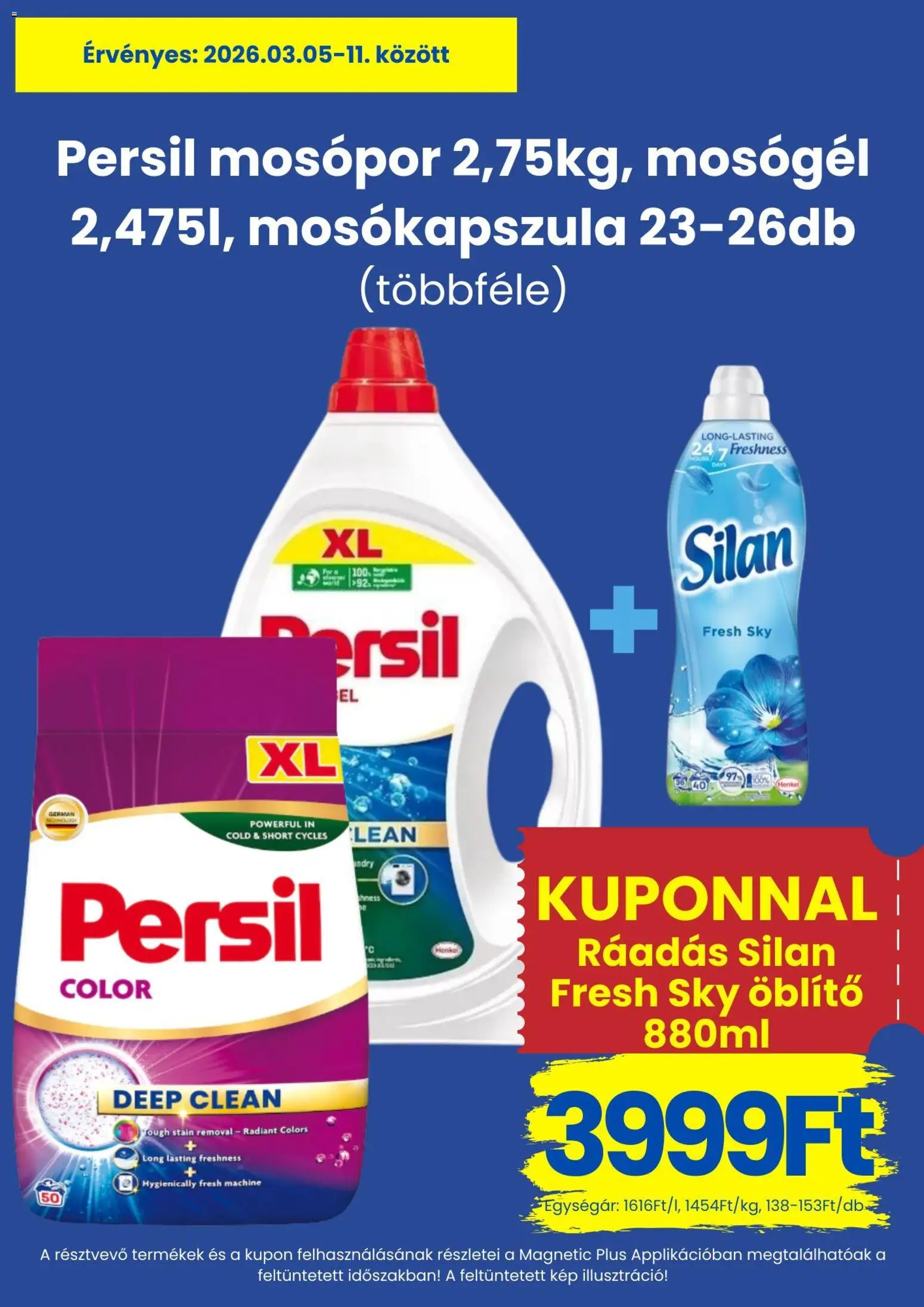 Magnetic akciós ujság - amely érvényes a következő dátumtól: 05.03.2026 | Oldal: 3 | Termékek: Mosógél, Mosókapszula, Öblítő, Mosópor