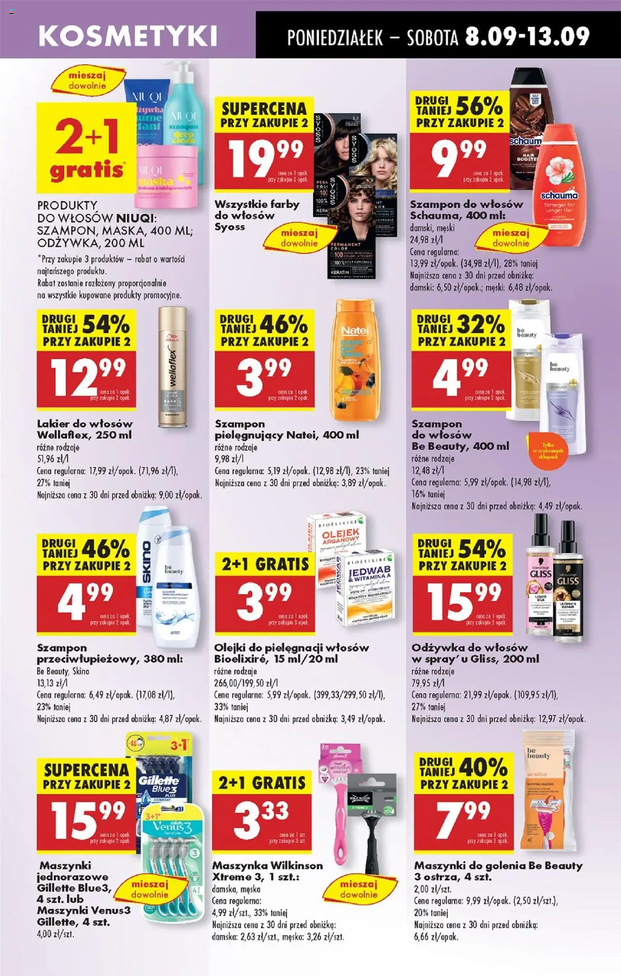 Biedronka gazetka od 08.09.2025 | Strona: 57 | Produkty: Gillette, Farby do włosów, Szampon, Odżywka
