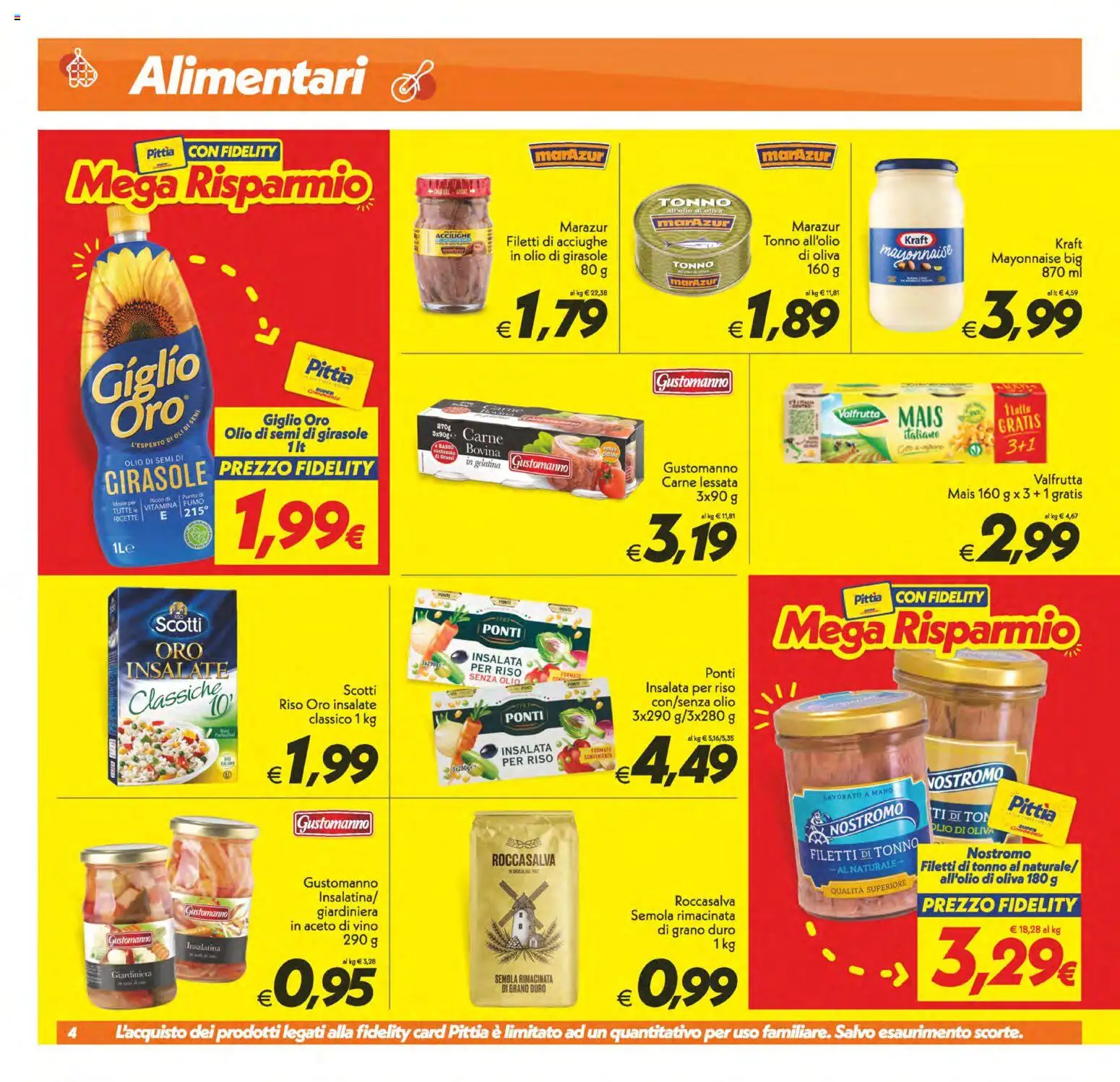 Volantino SuperConveniente del 28.04.2026 | Pagina: 4 | Prodotti: Insalata, Olio, Vino, Acciughe