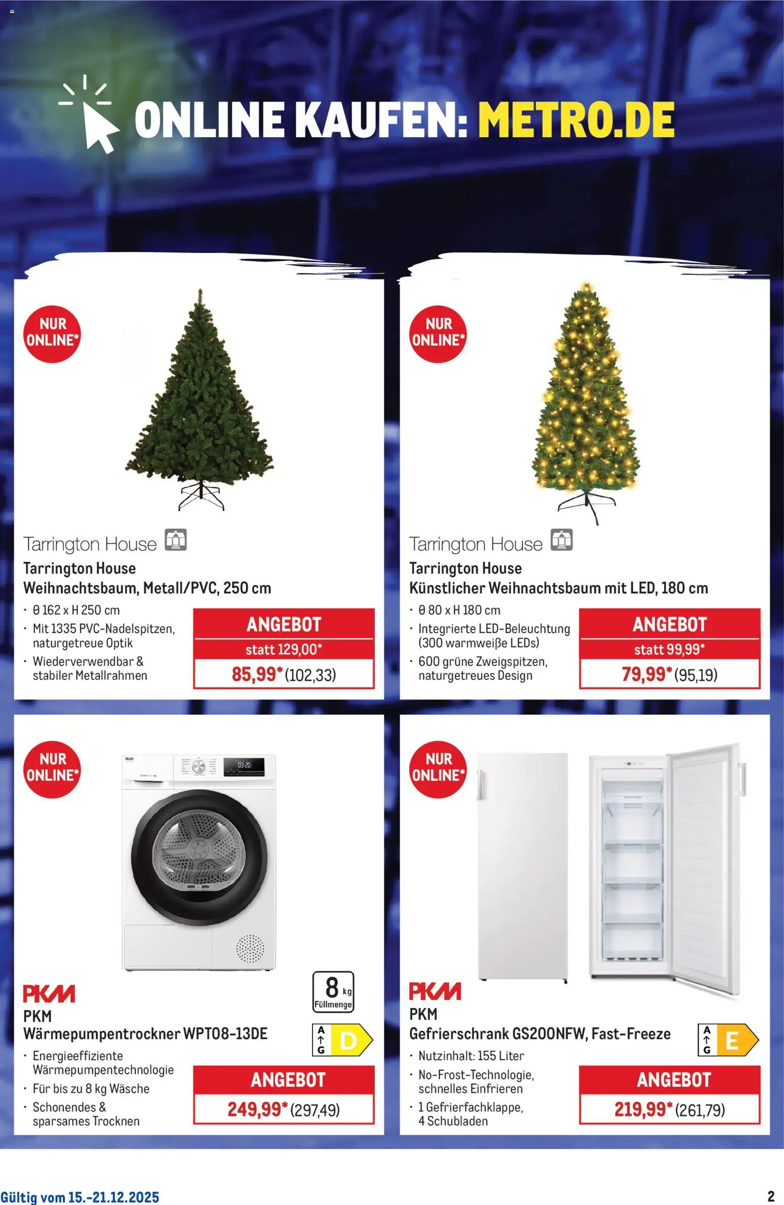 Metro Online: Wochen-Angebote – gültig ab 15.12.2025 | Seite: 2 | Produkte: Gefrierschrank