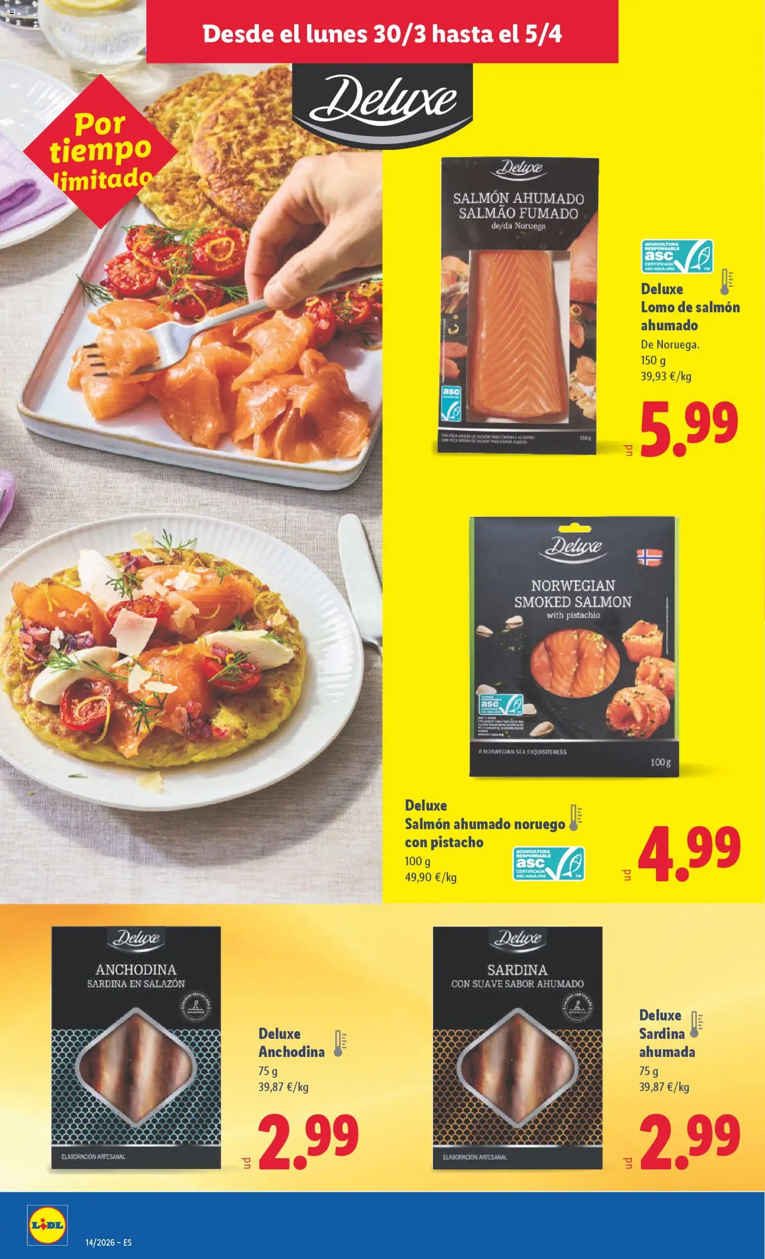 Lidl folleto │ válido desde el 30.03.2026 | Página: 16 | Productos: Salmón ahumado