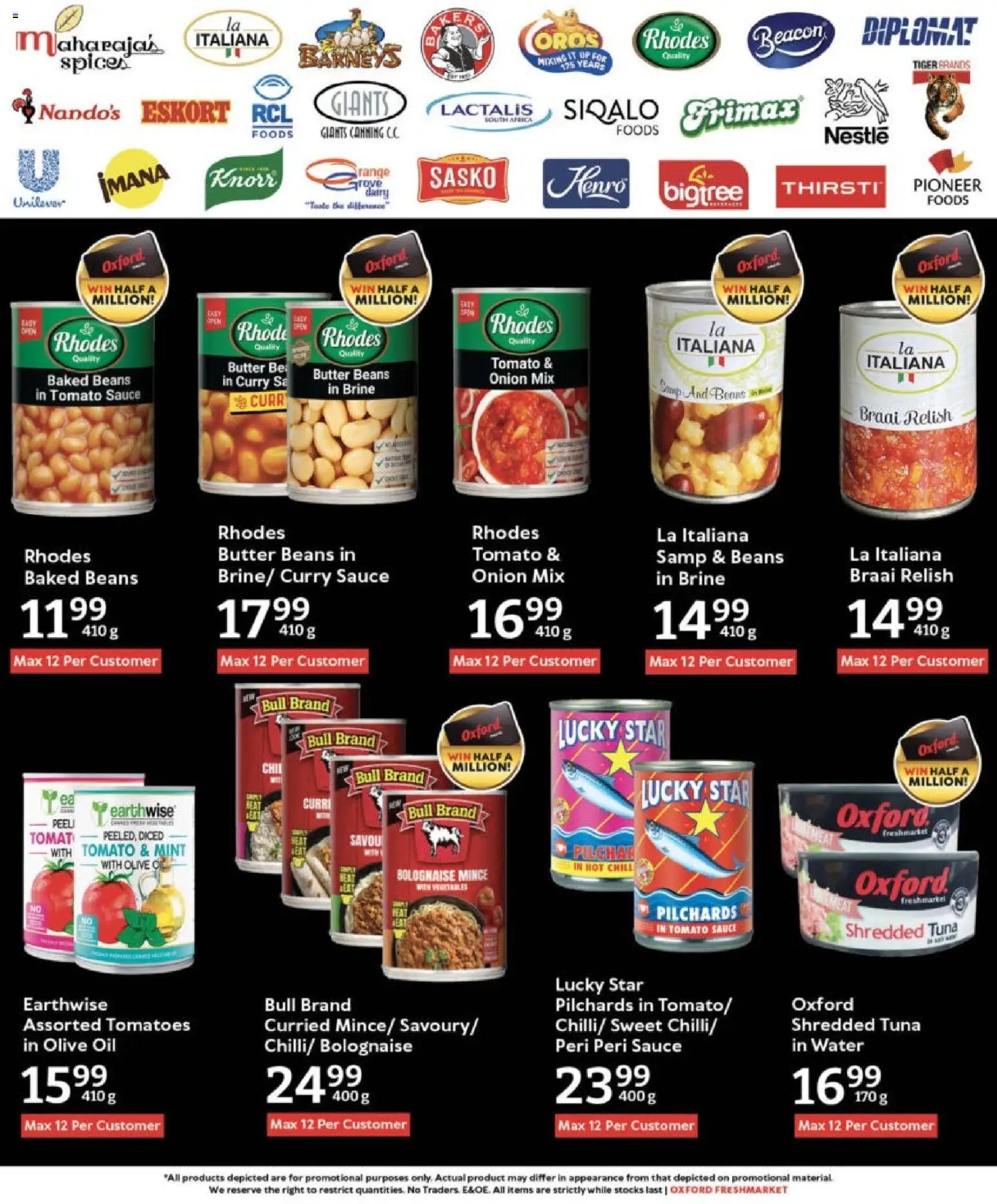 New Oxford Freshmarket catalogue – valid from 29.10.2025 | Page: 15 | Products: Pilchards, Beans, Braai relish, Sauce