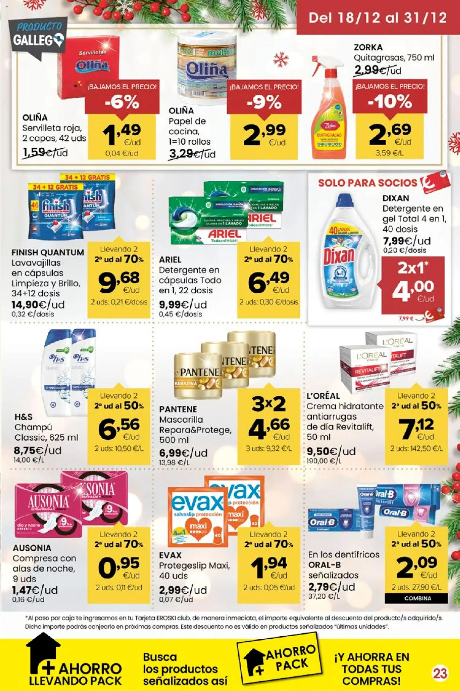 Eroski - Miramos por ti │ válido desde el 18.12.2025 | Página: 23 | Productos: Crema, Té, Lavavajillas, Caja