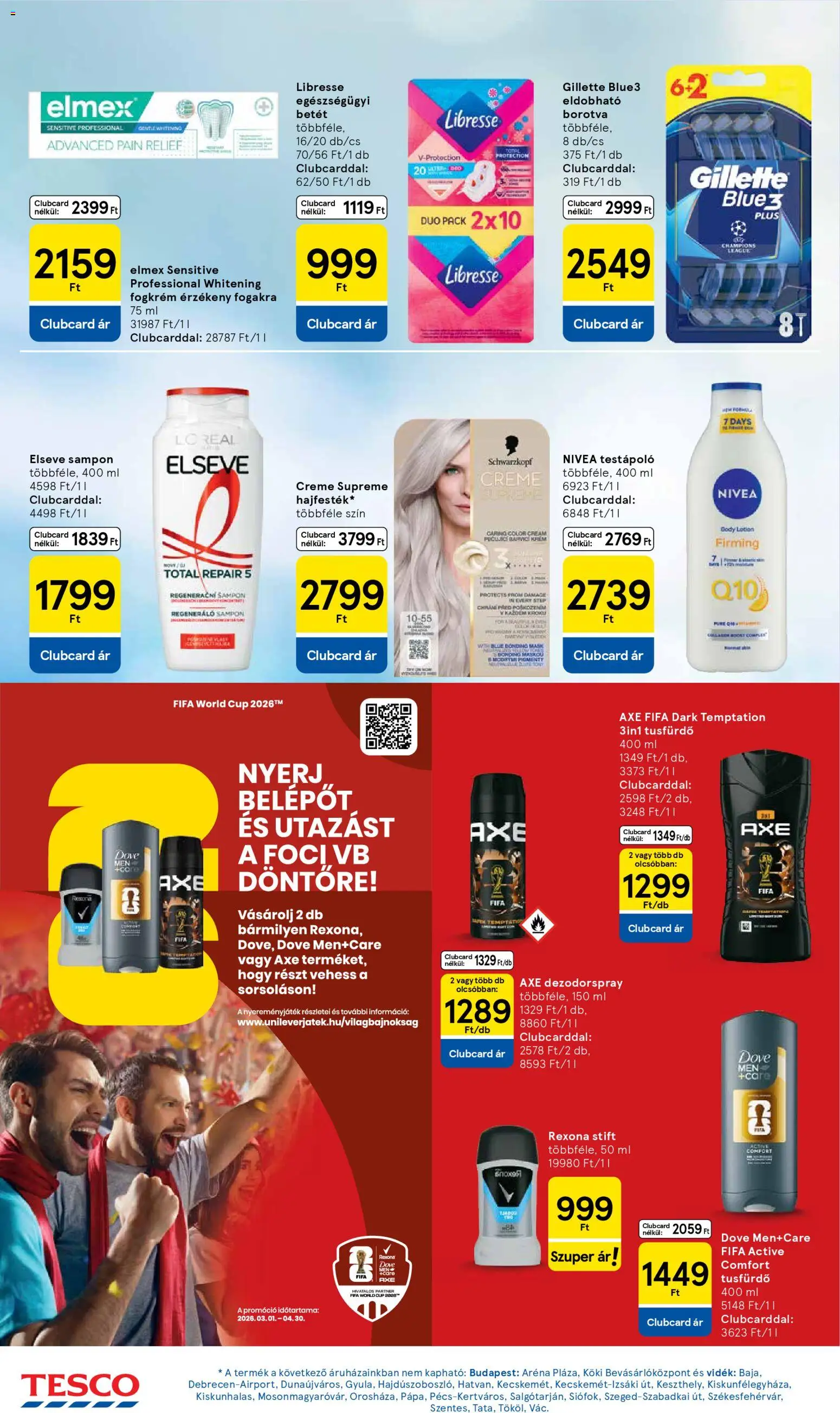 Tesco akciós ujság - amely érvényes a következő dátumtól: 19.03.2026 | Oldal: 28 | Termékek: Borotva, Sampon, Testápoló, Tusfürdő