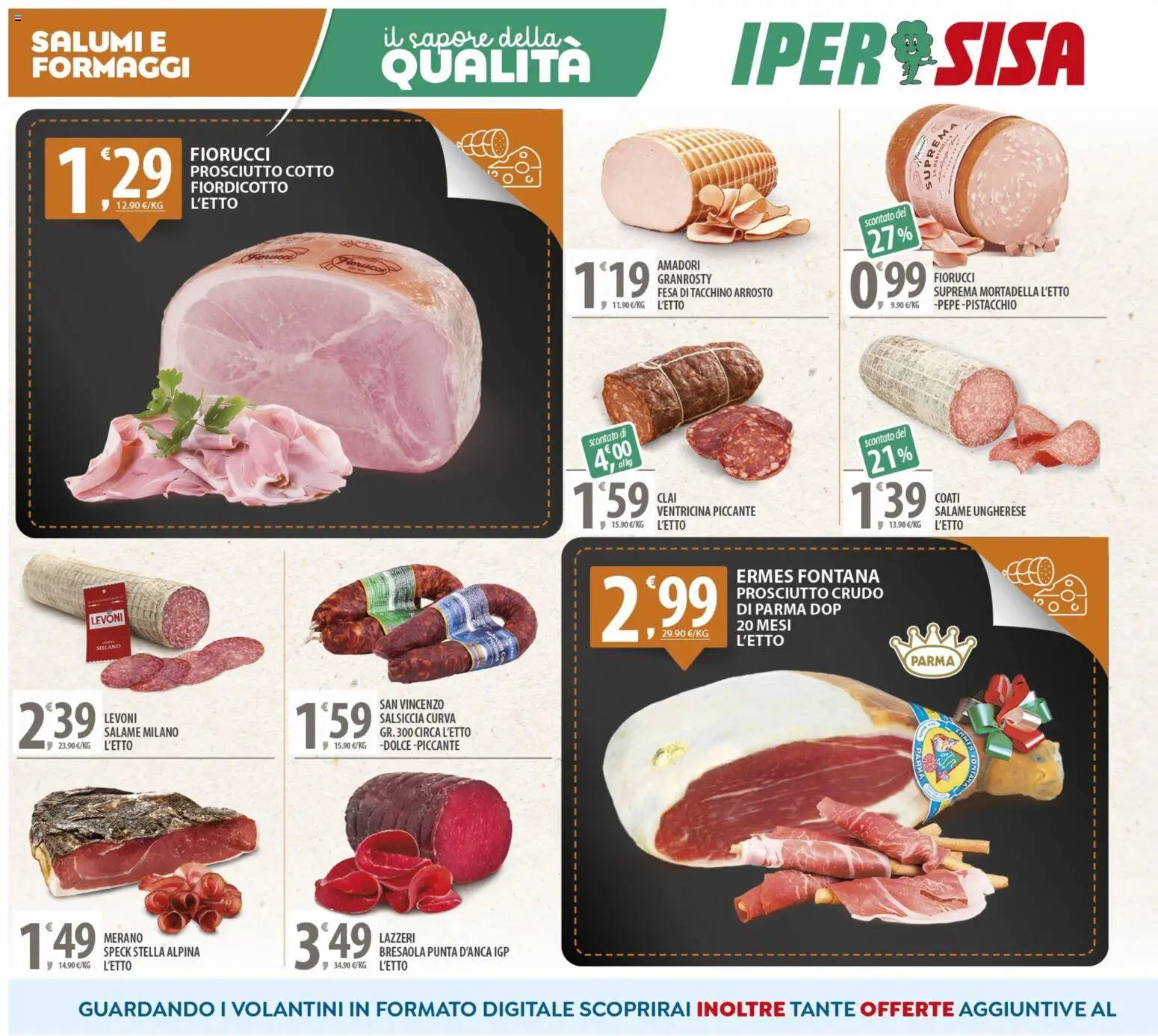 Volantino SISA del 24.10.2025 | Pagina: 2 | Prodotti: Speck, Arrosto, Prosciutto Cotto, Bresaola