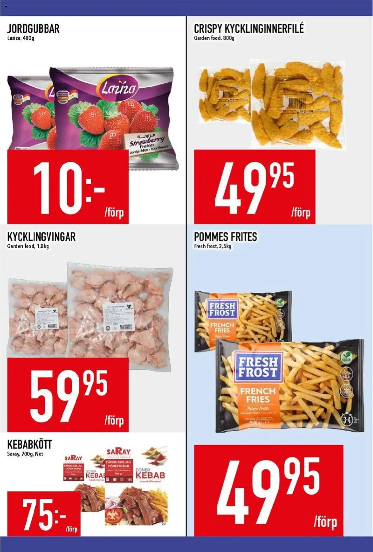 Matdax reklamblad aktuell från 12.01.2026 | Sida: 7 | Produkter: Jordgubbar, Pommes frites