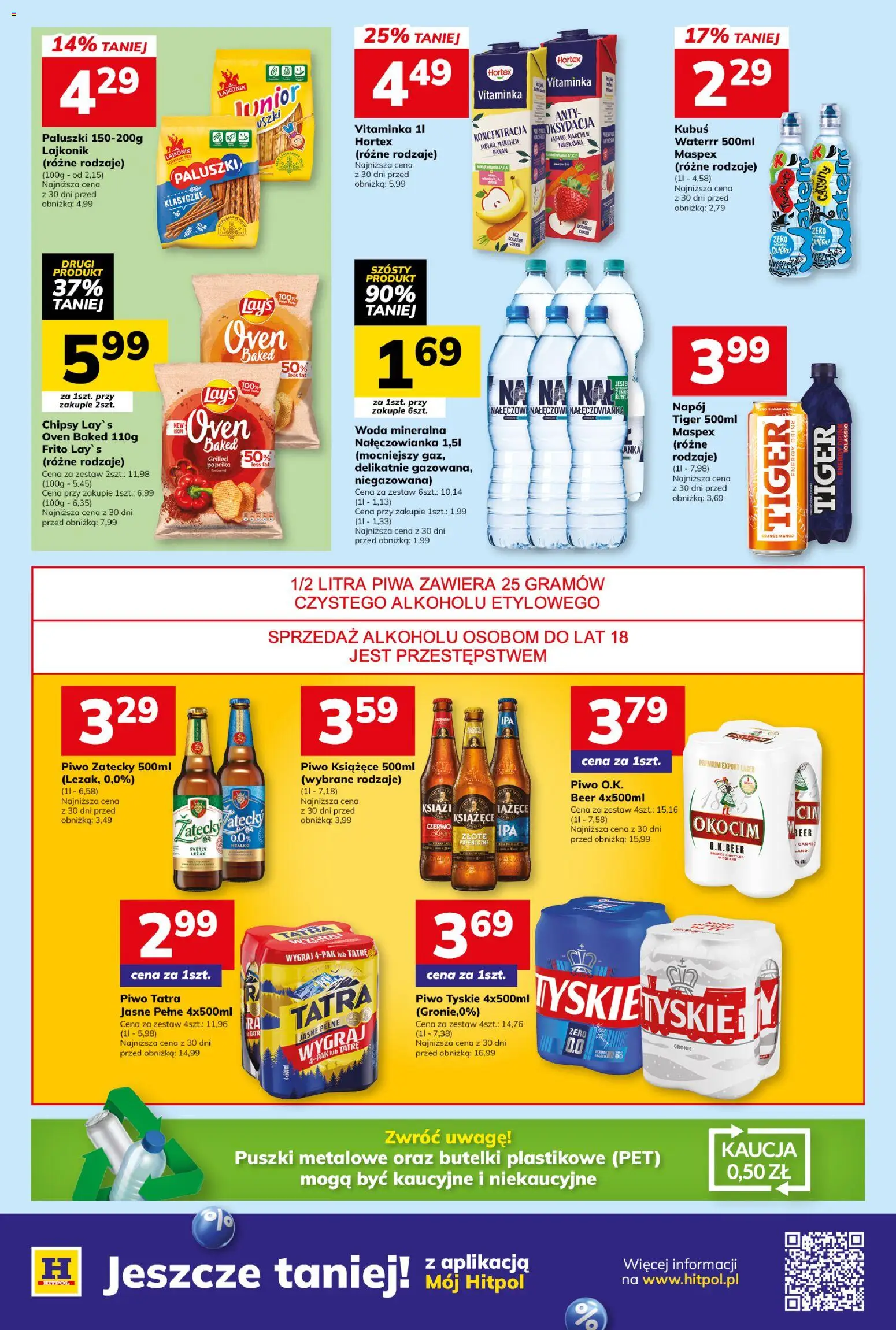 Hitpol Gazetka od 27.02.2026 | Strona: 10 | Produkty: Leżak, Tyskie, Piwo, Woda