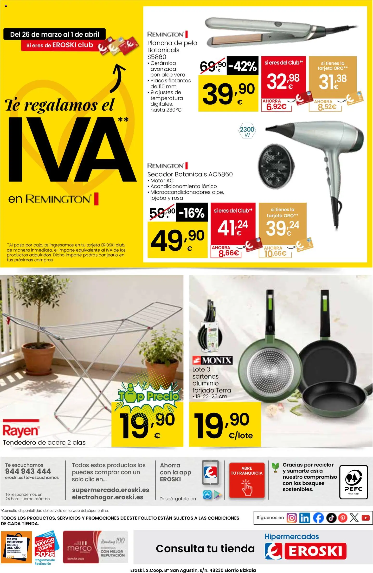 Eroski - Quieres ahorrar conmigo │ válido desde el 26.03.2026 | Página: 64 | Productos: Té, Tendedero, Plancha, Plancha de pelo