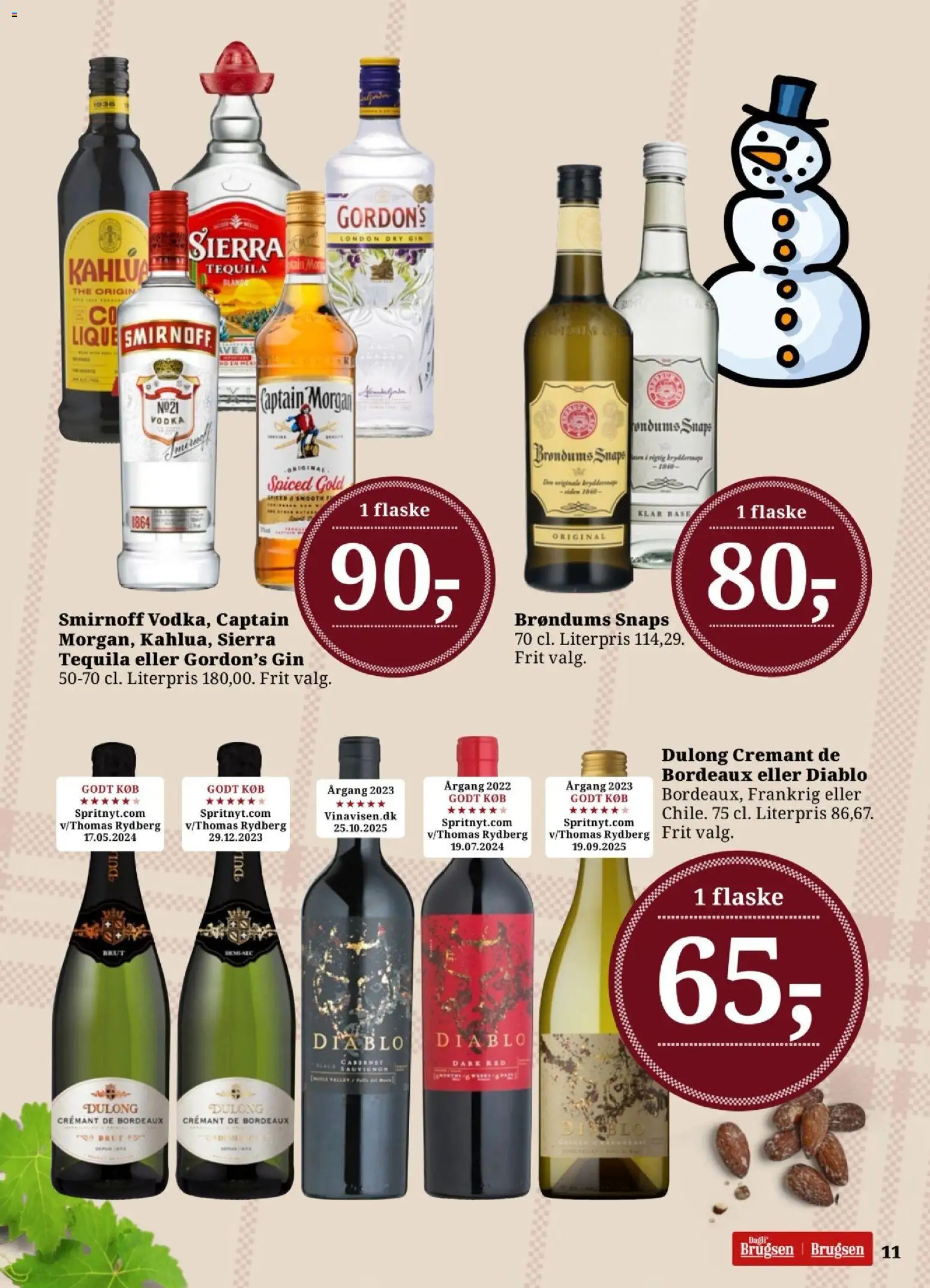 Dagli'Brugsen tilbudsavis – gyldig fra 05.12.2025 | Side: 11 | Produkter: Nuggets de frango, Gin, Vodka
