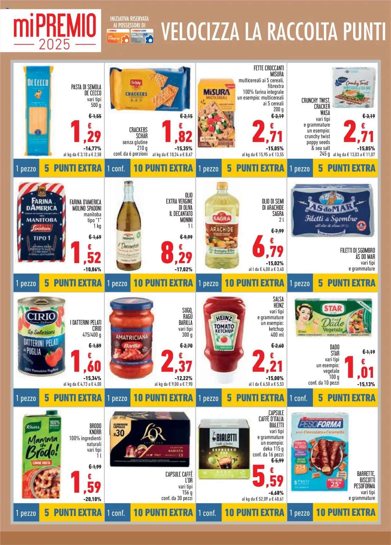 Volantino Conad del 09.10.2025 | Pagina: 6 | Prodotti: Cereali, Olive, Crackers, Sugo