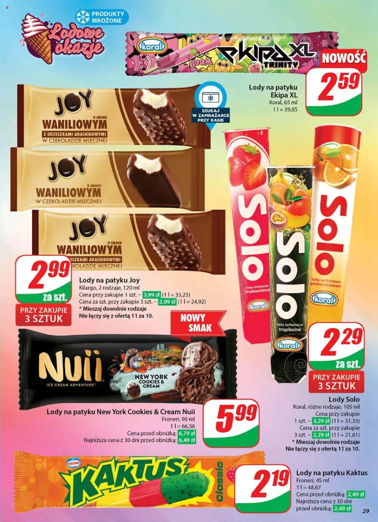 Dino Gazetka od 04.06.2025 | Strona: 29 | Produkty: Lody na patyku, Lody