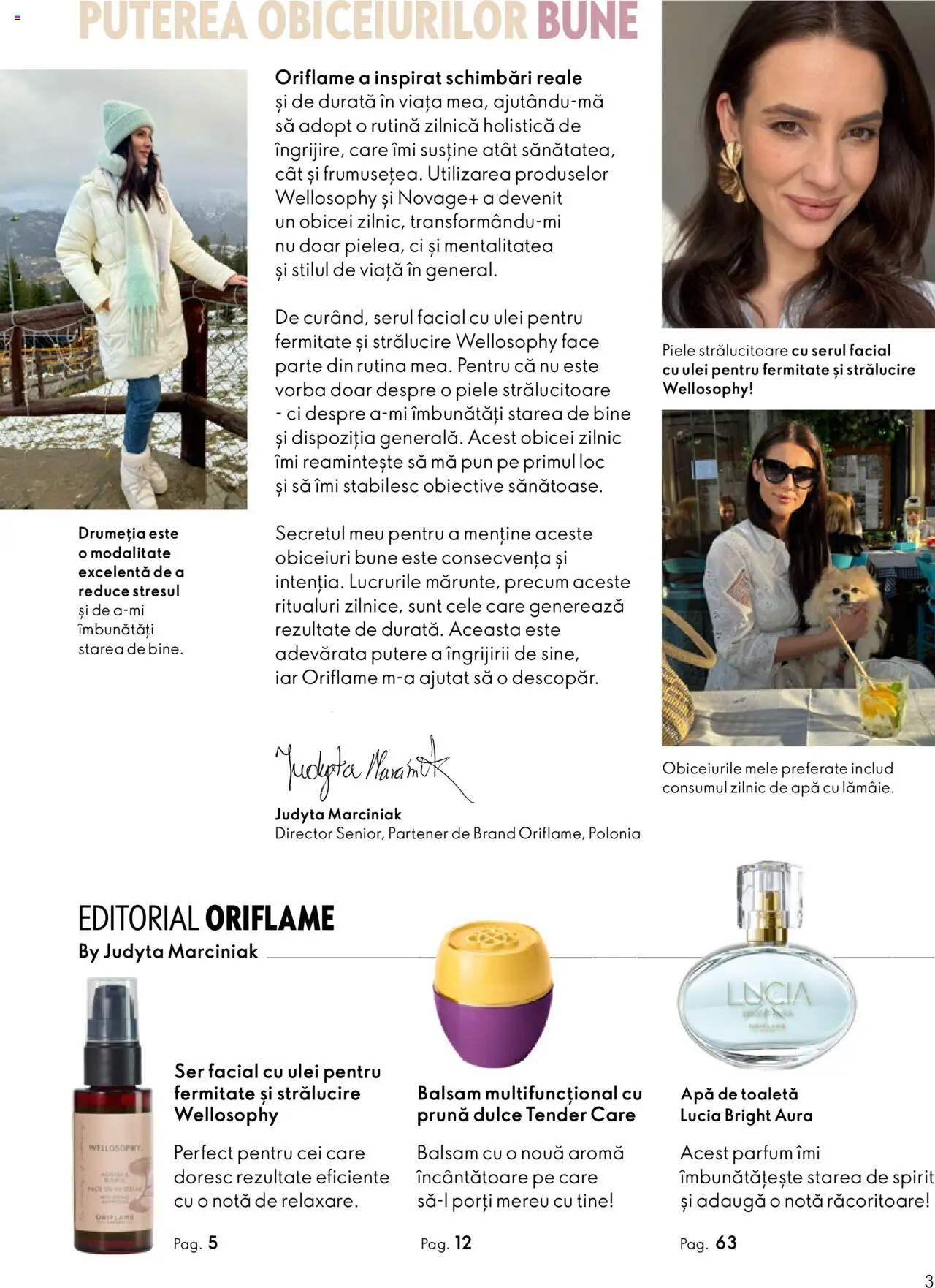 Noul catalog Oriflame – valabil de la 01.10.2025 | Pagină: 3 | Produse: Parfum, Apă de toaletă, Balsam, Ulei