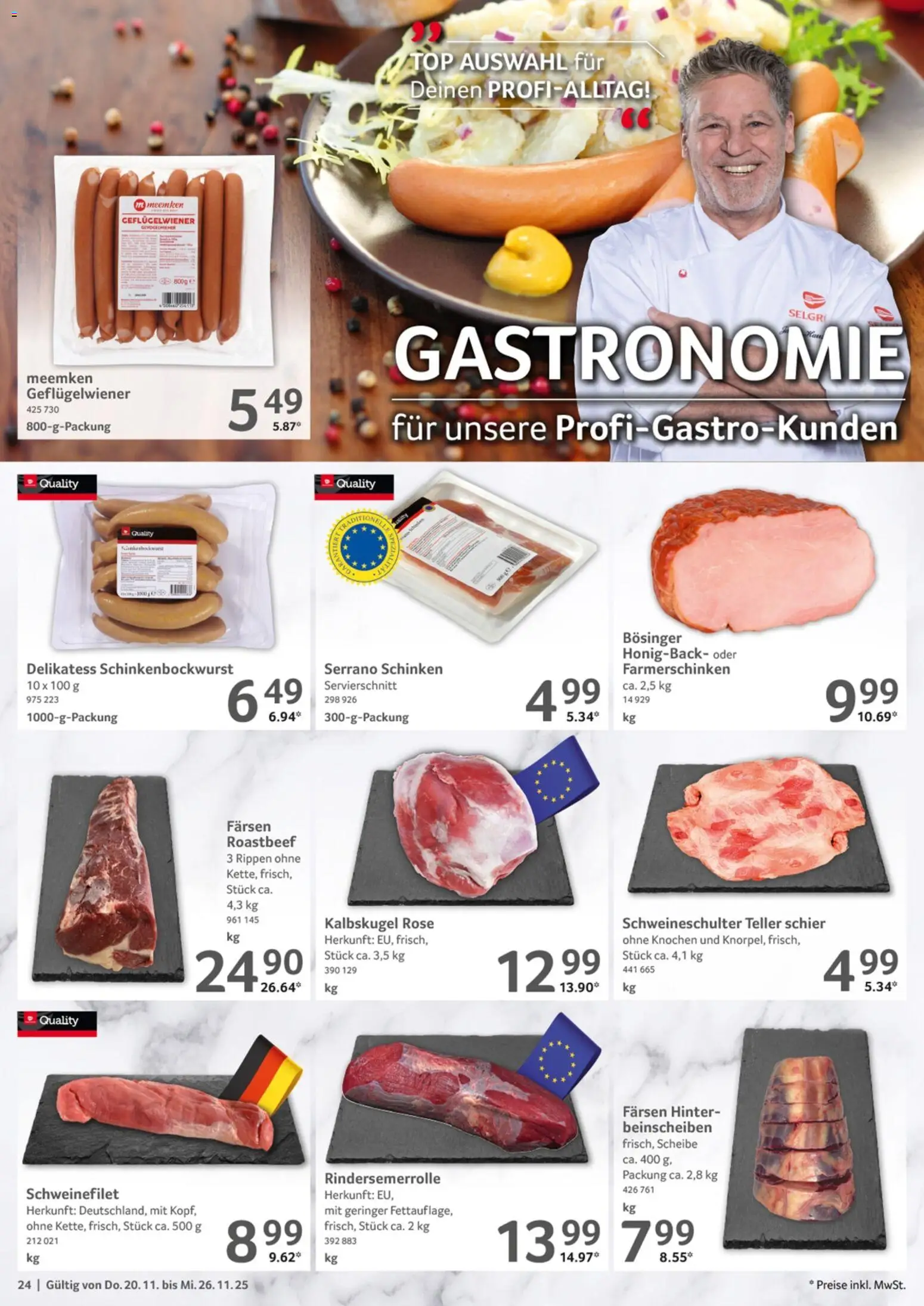 Selgros - Black Friday – gültig ab 20.11.2025 | Seite: 24 | Produkte: Top, Roastbeef, Serrano schinken, Meemken