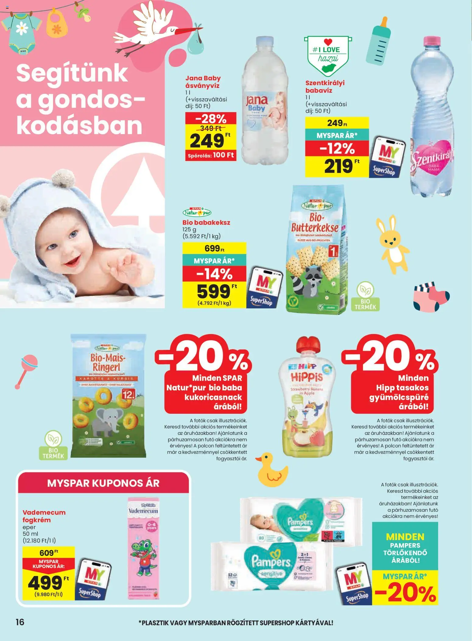 Spar akciós ujság - amely érvényes a következő dátumtól: 23.04.2026 | Oldal: 16 | Termékek: Pampers, Törlőkendő, Fogkrém, Eper