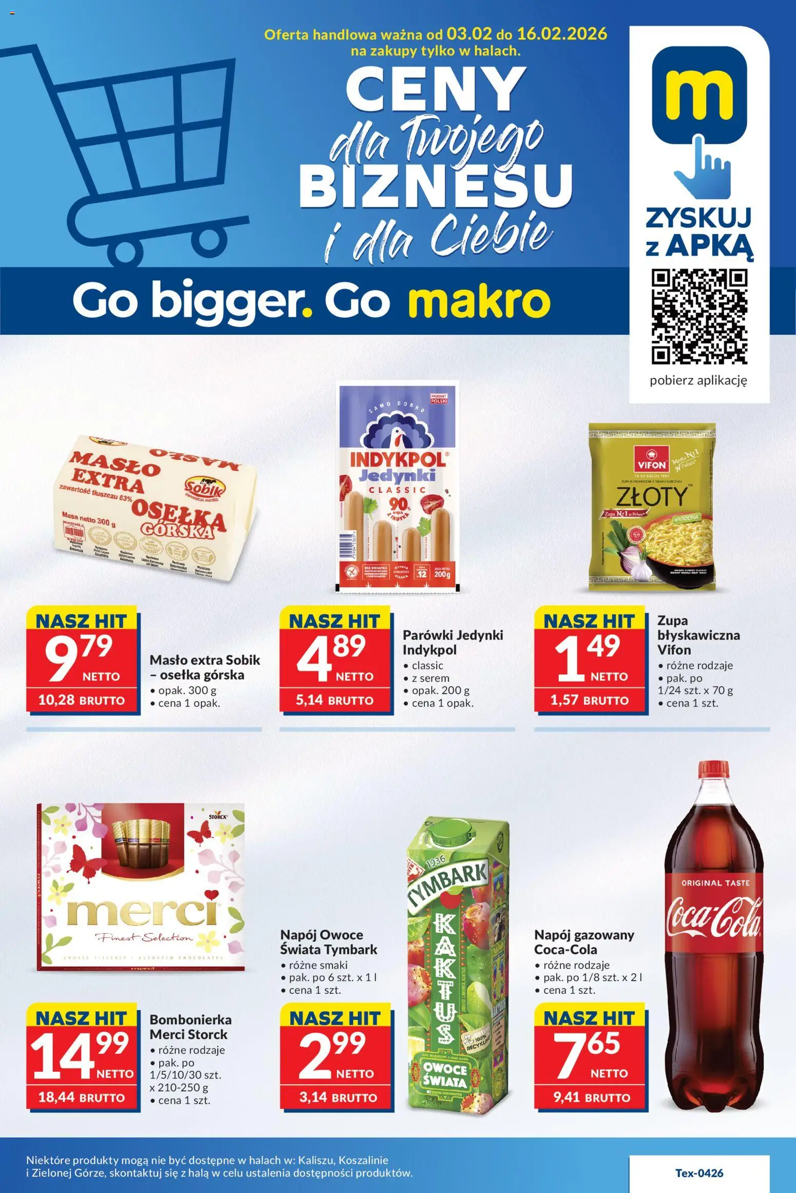 Makro Gazetka od 03.02.2026 | Strona: 1 | Produkty: Osełka, Merci, Zupa, Masło