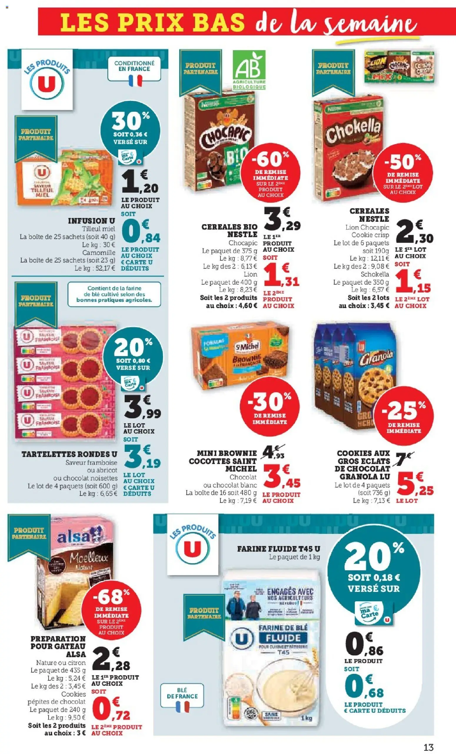 {H1} | Page: 13 | Produits: Framboise, Cookies, Céréales, Granola