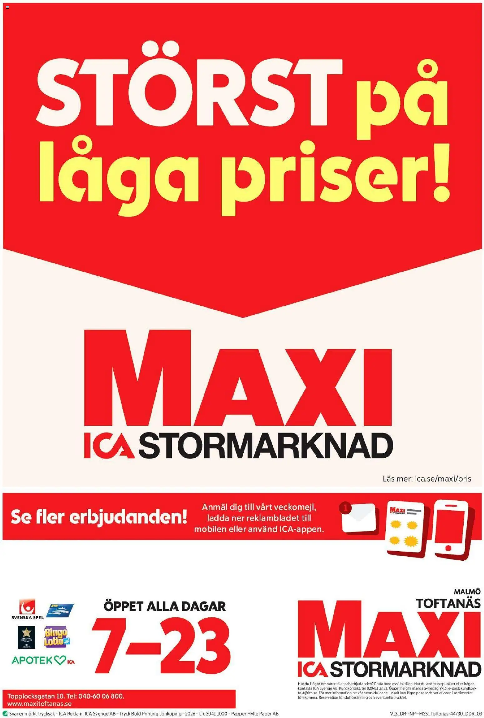 ICA Maxi reklamblad aktuell från 23.03.2026 | Sida: 18 | Produkter: Papper, Spel